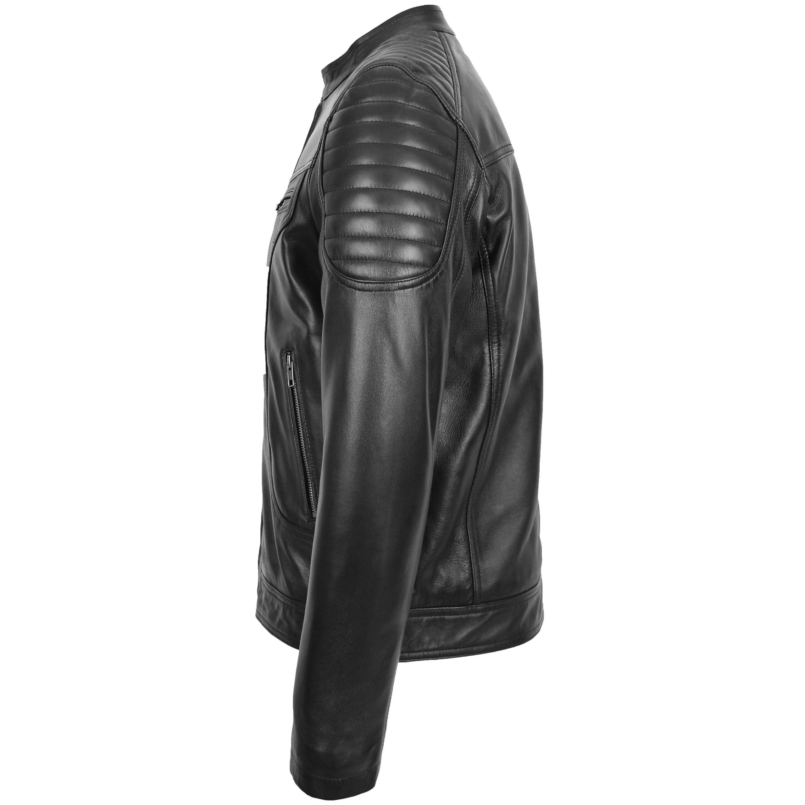BUNERI Veste Biker en Cuir Style Zip pour Homme Noir – Image 5