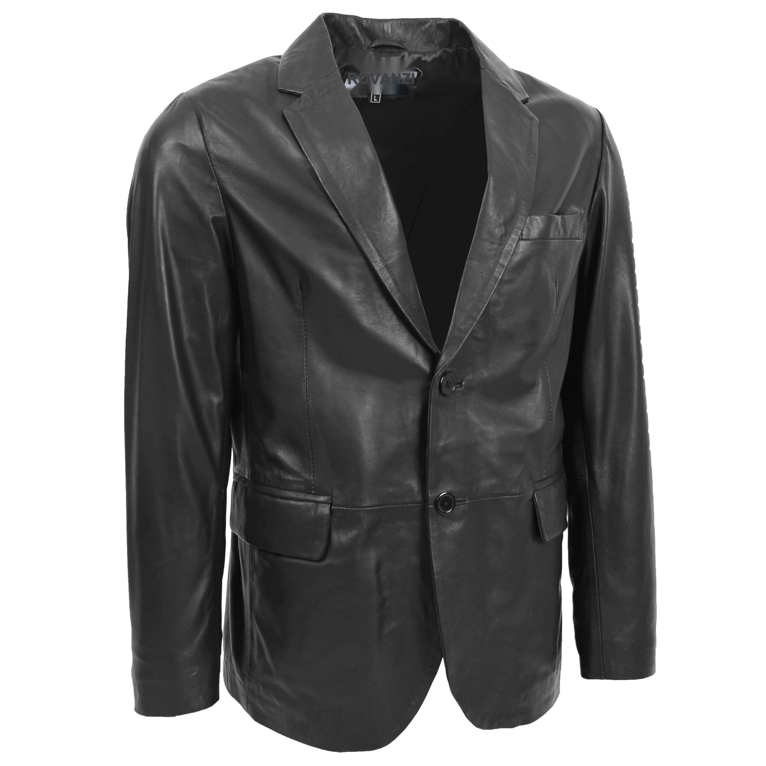BUNERI Cuir Zavi Noir Deux Boutons – Image 3