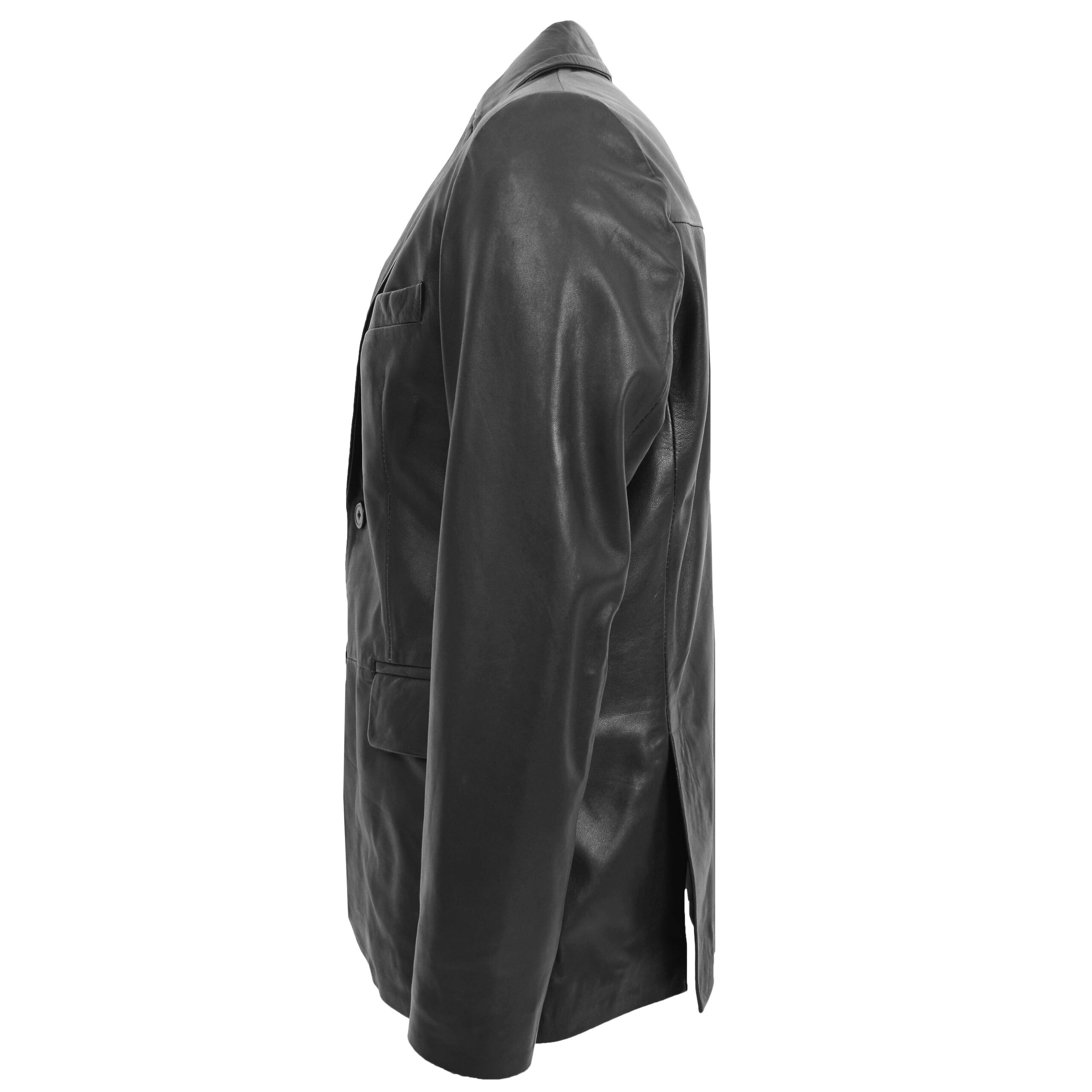 BUNERI Cuir Zavi Noir Deux Boutons – Image 5