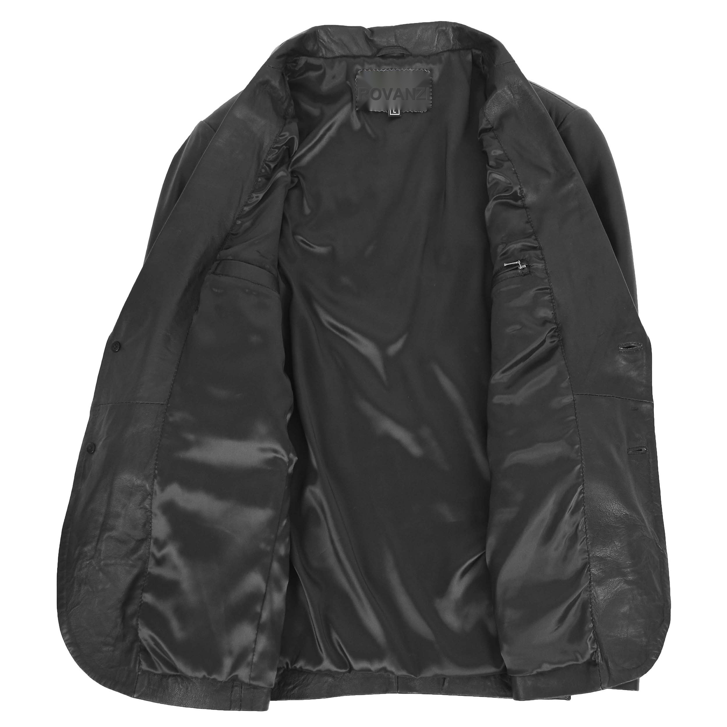 BUNERI Cuir Zavi Noir Deux Boutons – Image 6