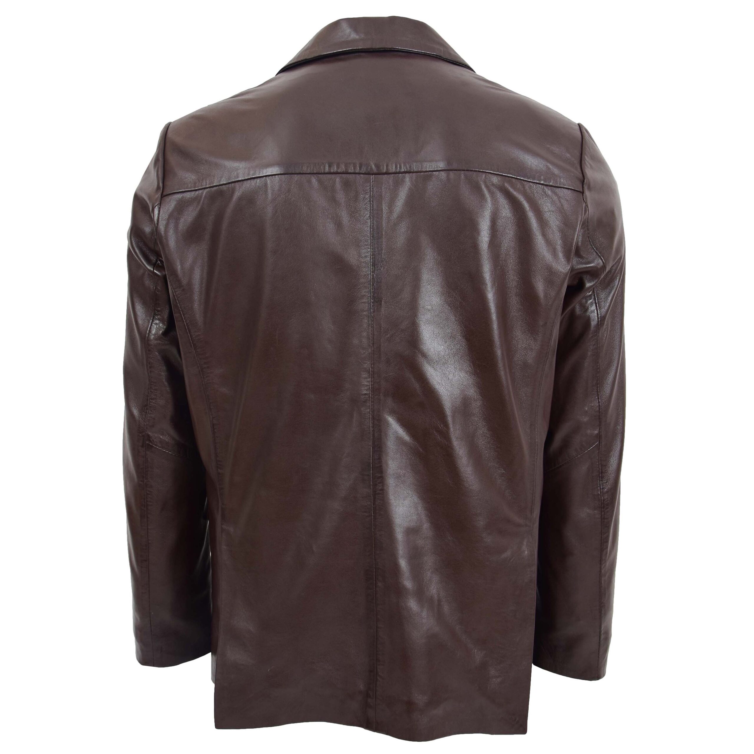 BUNERI Blazer en Cuir Marron pour Homme à Deux Boutons – Image 2