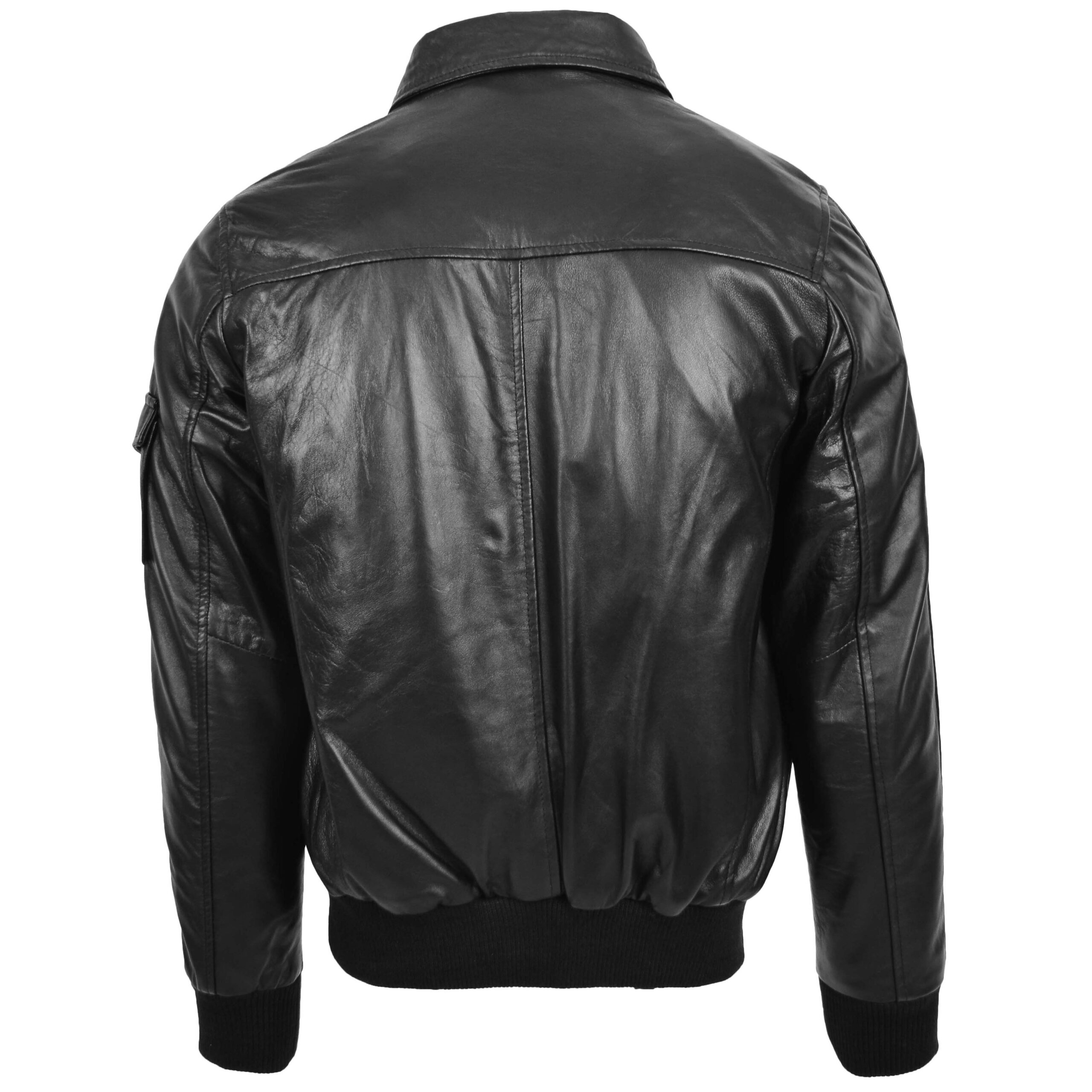 BUNERI Bomber Cuir Bronx Noir à Capuche – Image 3