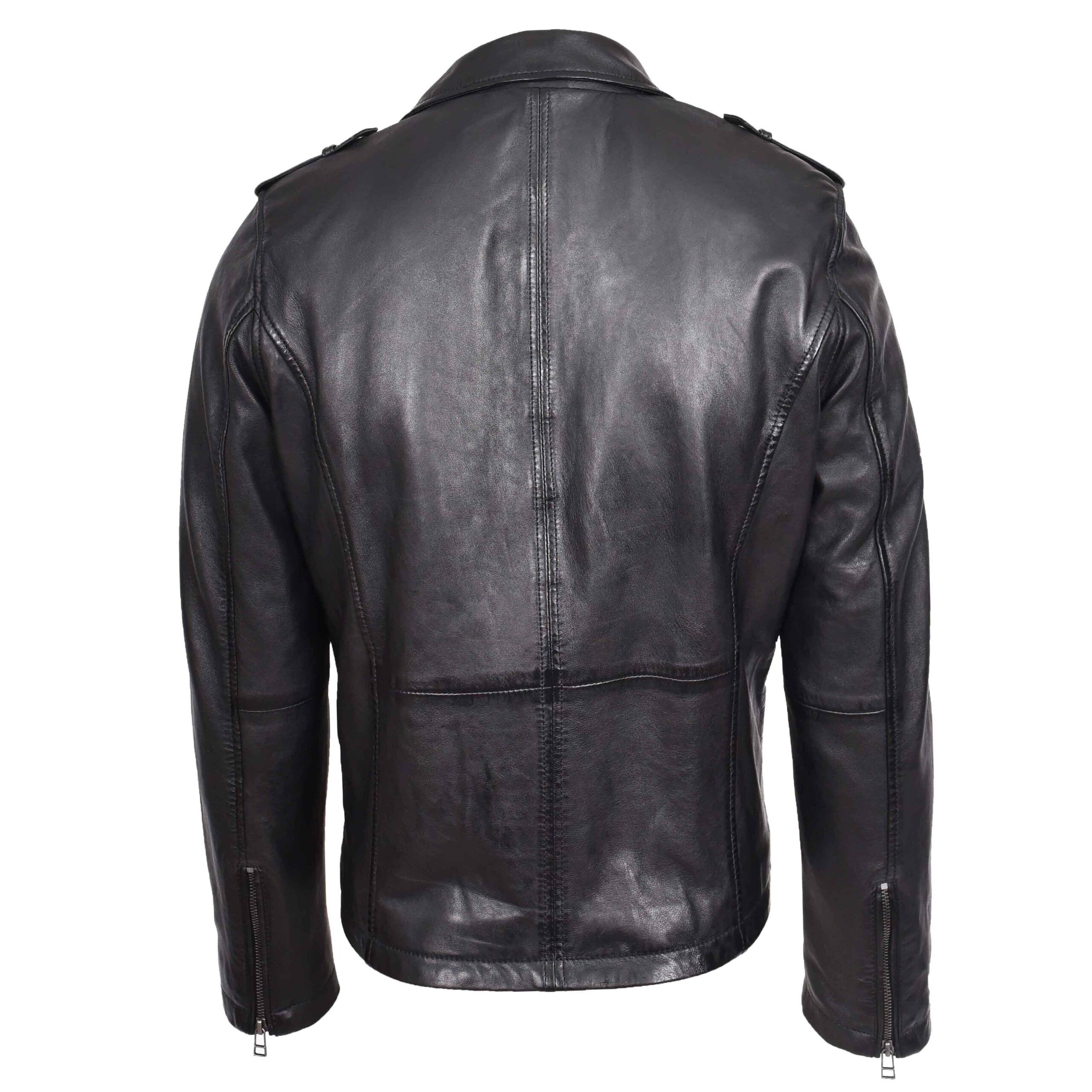 BUNERI Biker Cuir Daylen Noir Brando Zip Croisé – Image 2