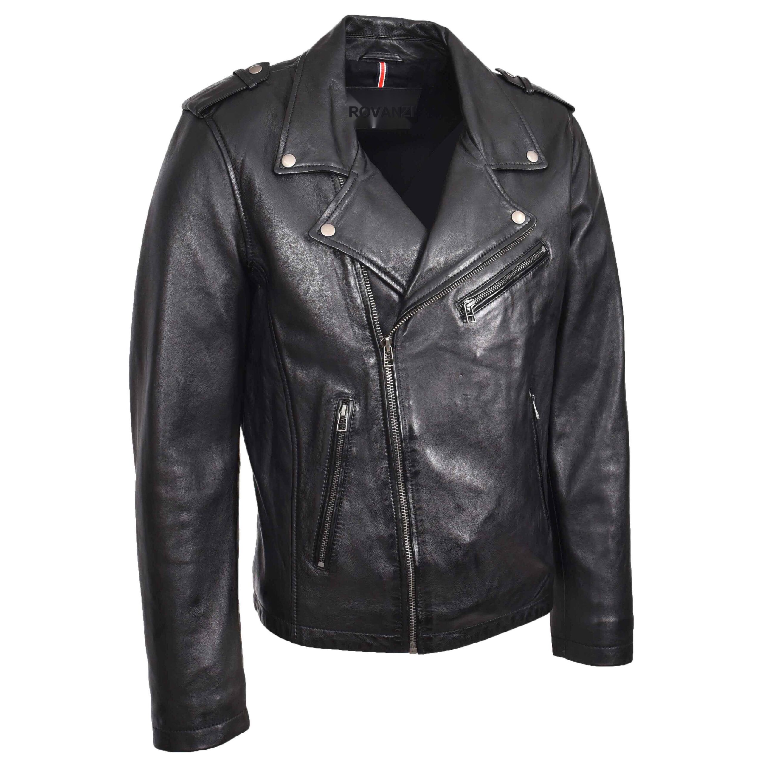 BUNERI Biker Cuir Daylen Noir Brando Zip Croisé – Image 3