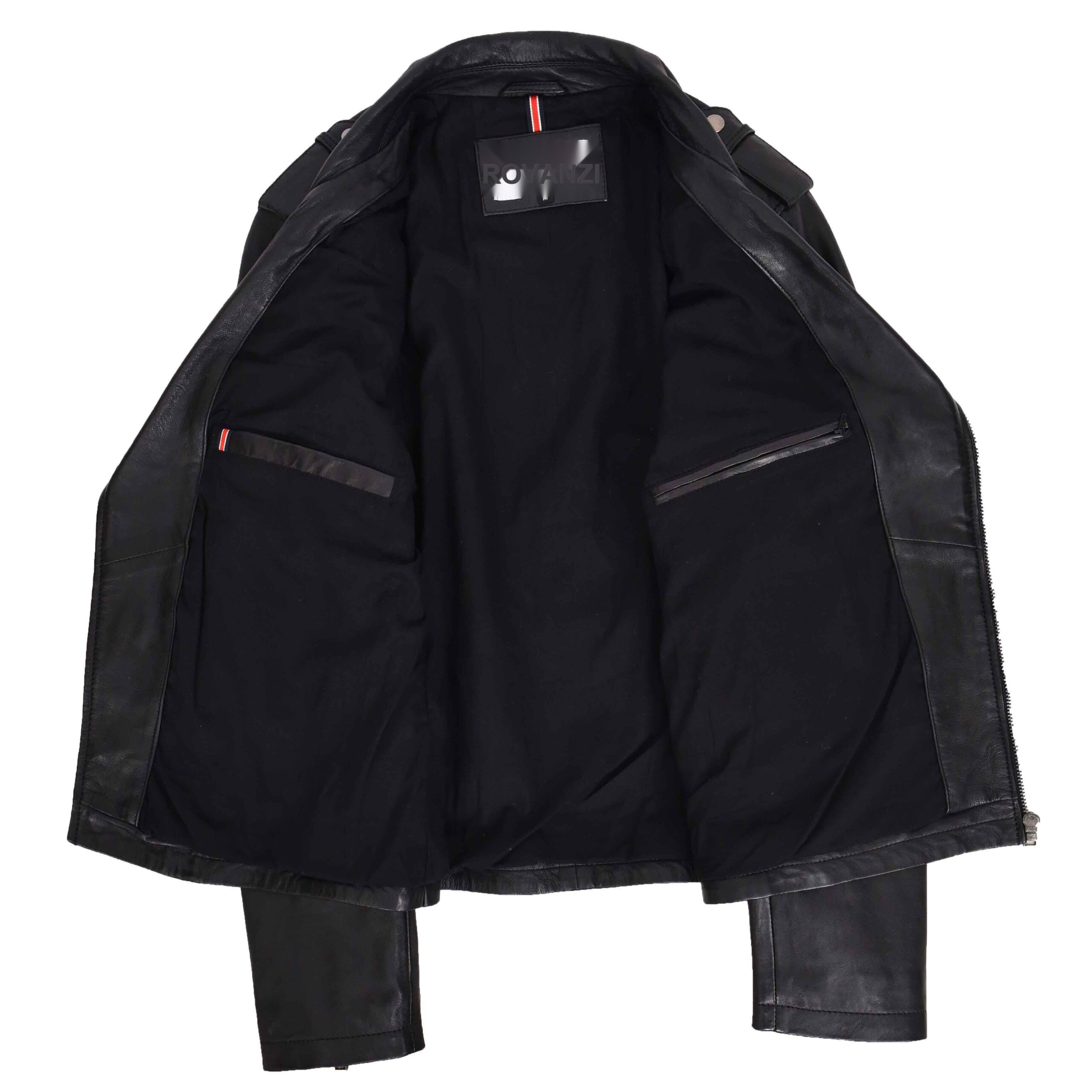 BUNERI Biker Cuir Daylen Noir Brando Zip Croisé – Image 6