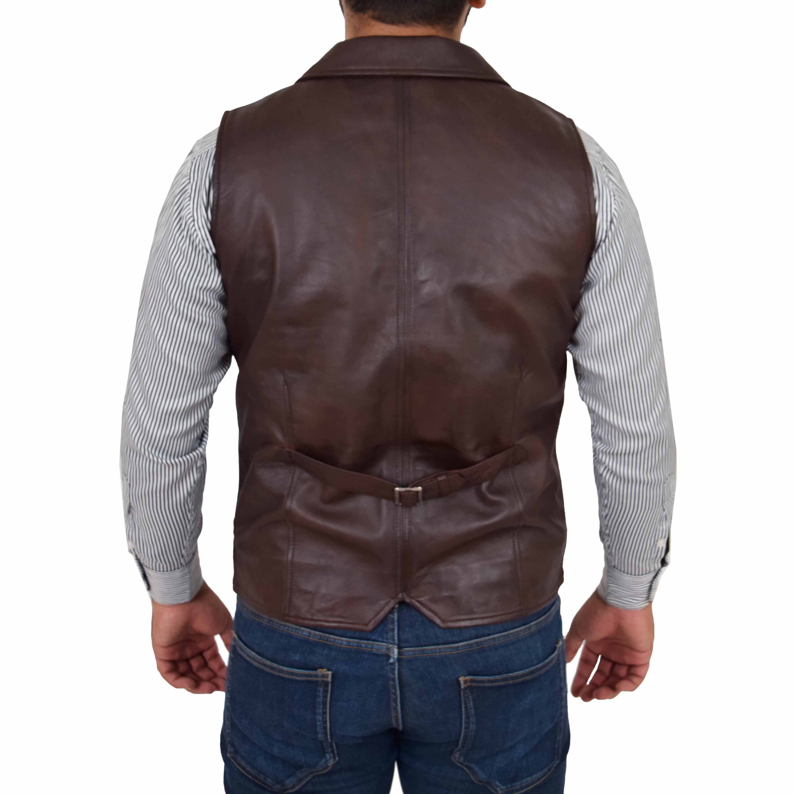 BUNERI Cuir Calvin Marron Boutonné – Image 2