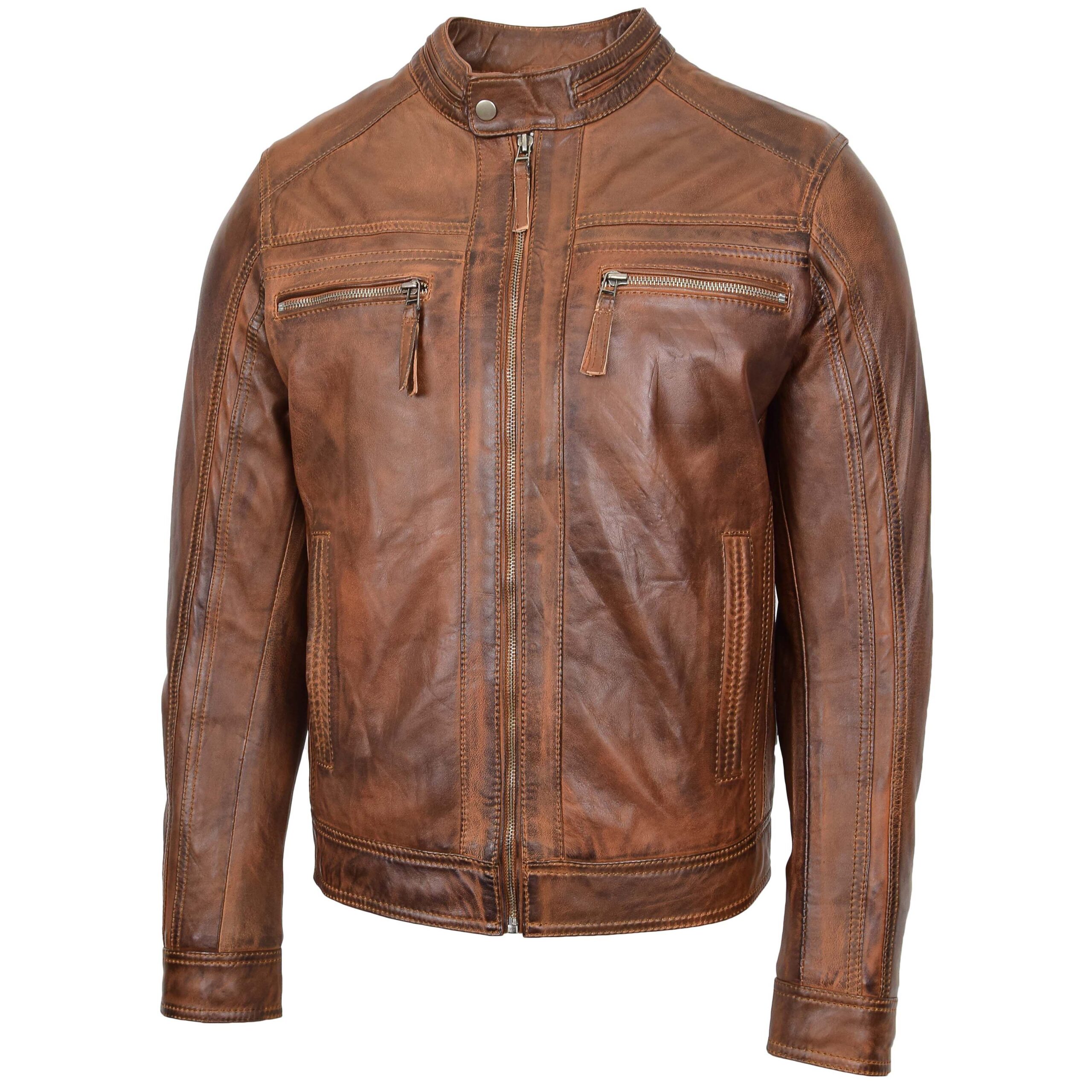 BUNERI Cuir Charlie Marron Antique Cafe Racer – Image 4