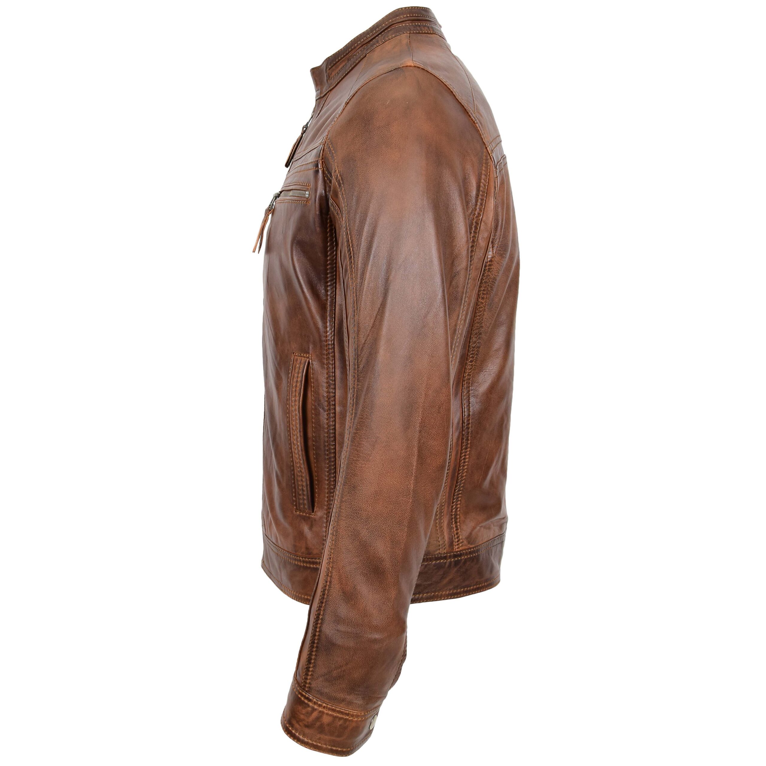 BUNERI Cuir Charlie Marron Antique Cafe Racer – Image 5