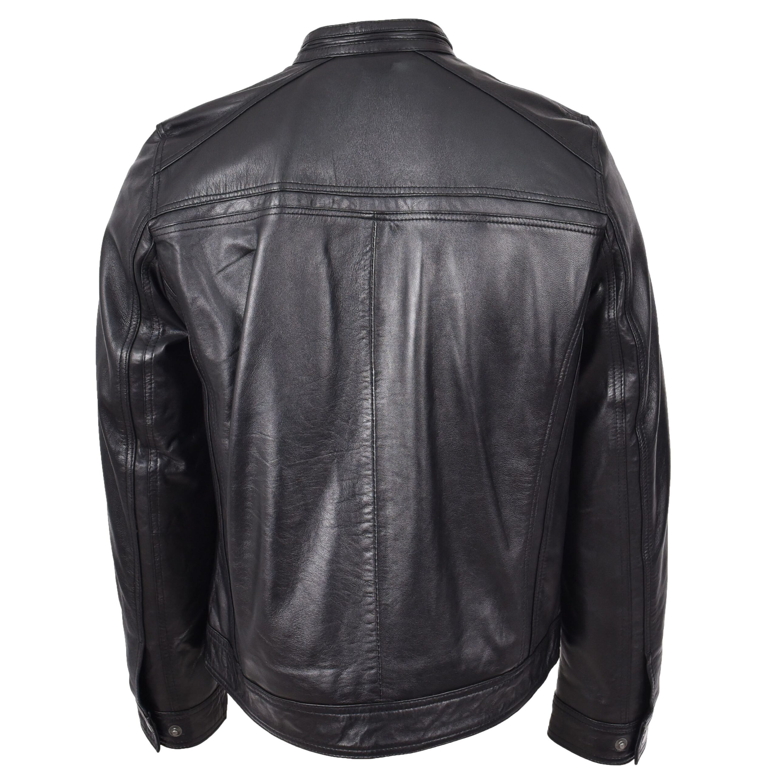 BUNERI Biker Cuir Charlie Noir Cafe Racer – Image 2