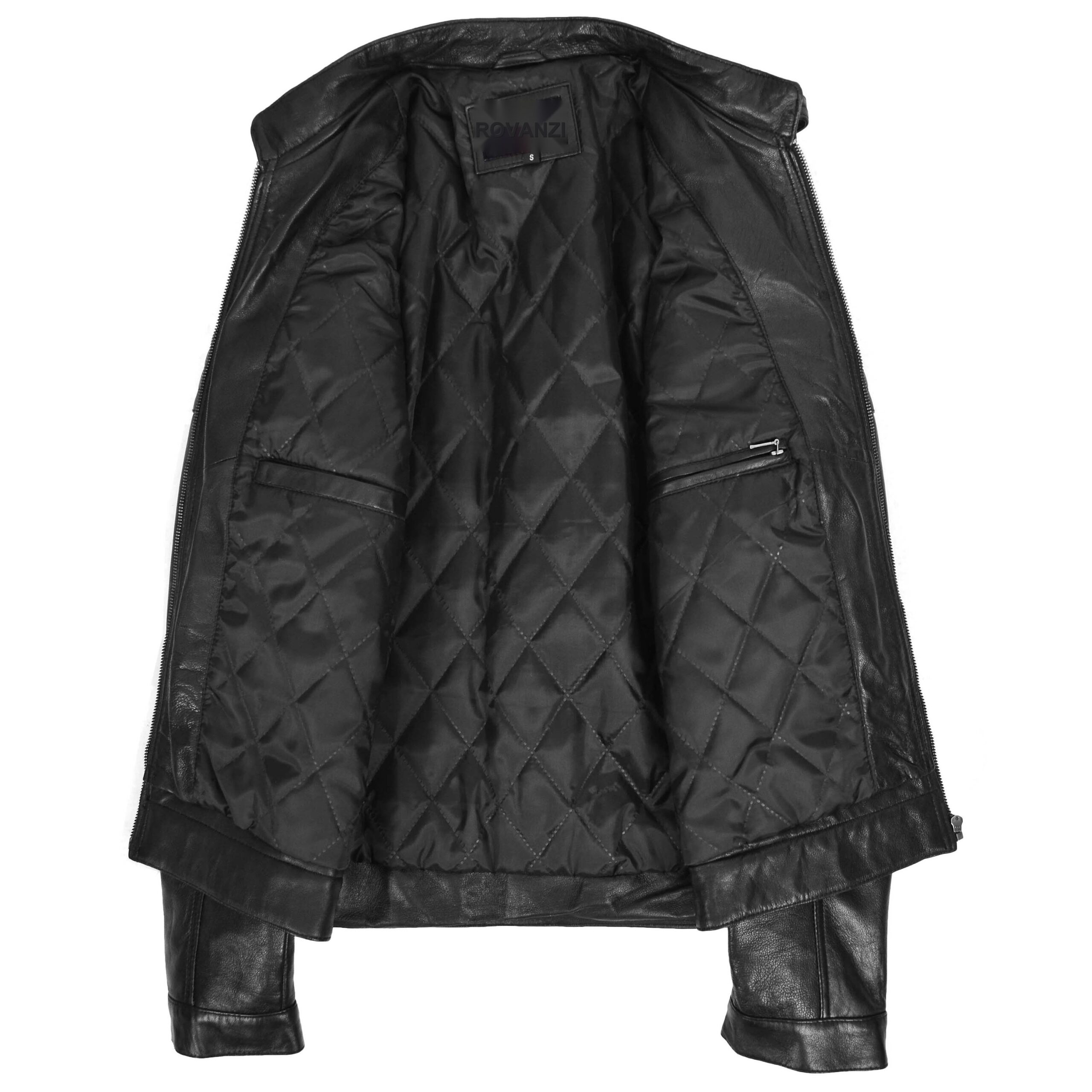 BUNERI Veste Homme Cuir Cafe Racer Biker Noir – Image 6