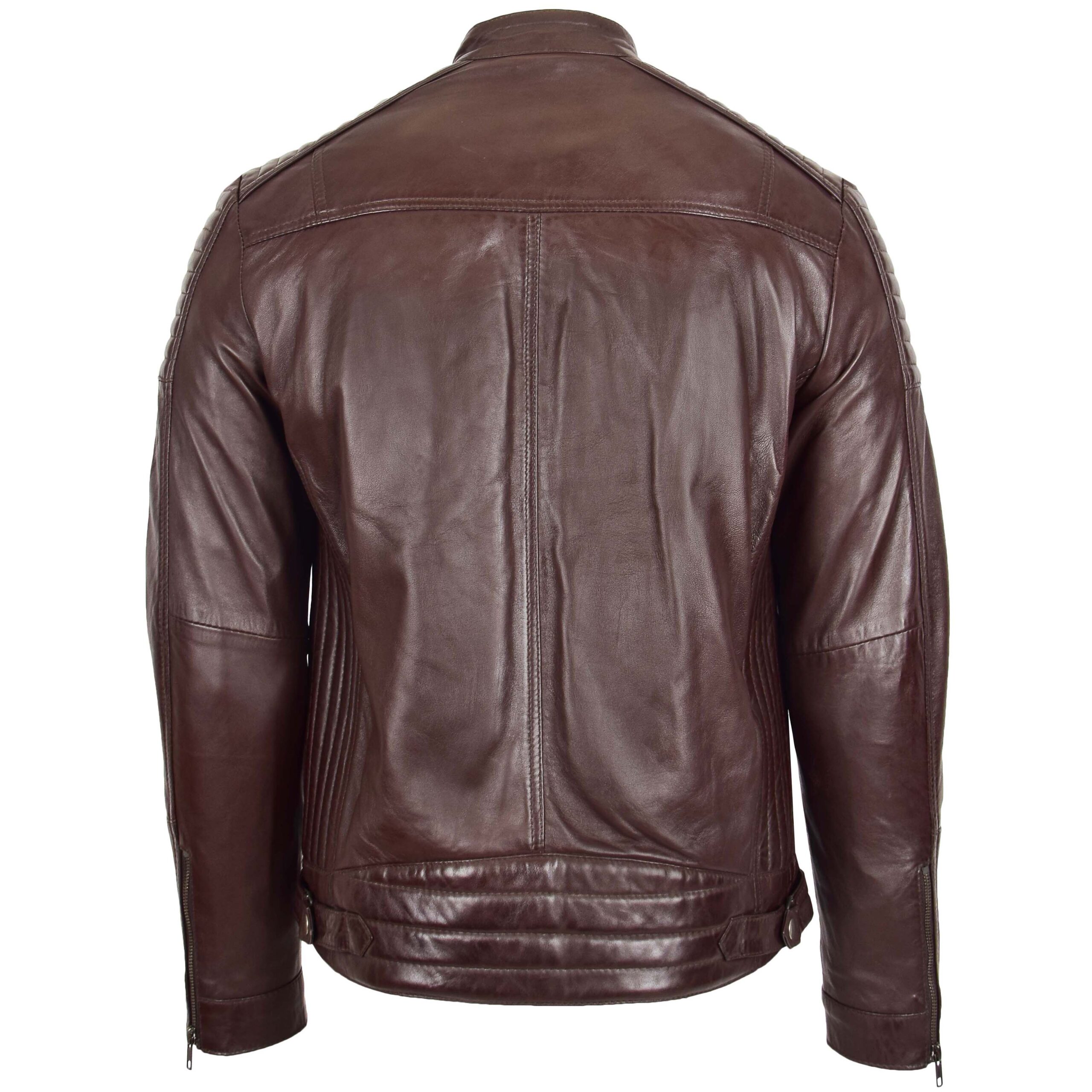 BUNERI Biker Cuir Ron Marron Cafe Racer – Image 2