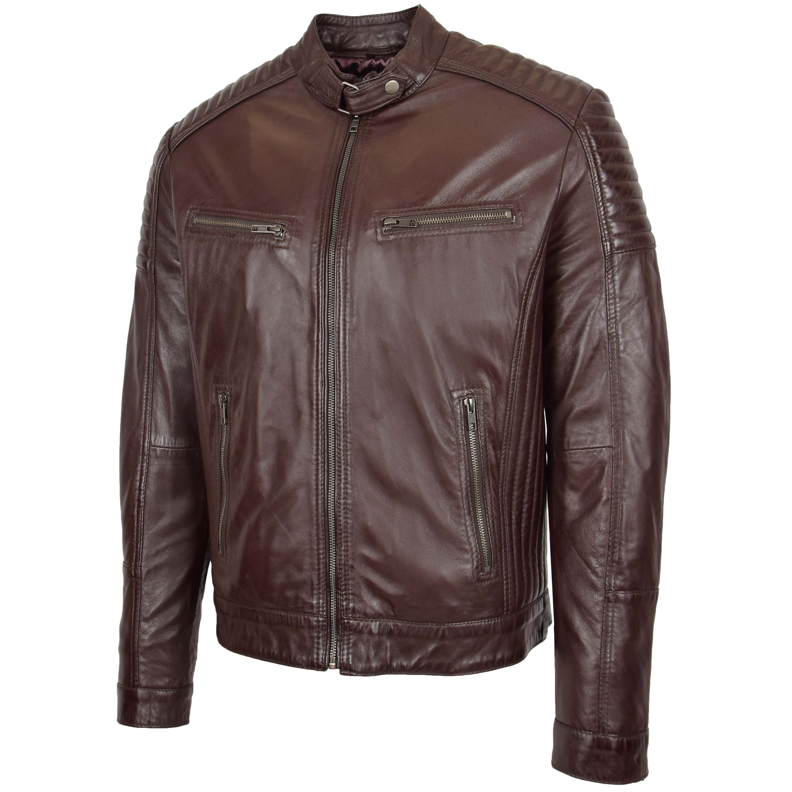BUNERI Biker Cuir Ron Marron Cafe Racer – Image 4