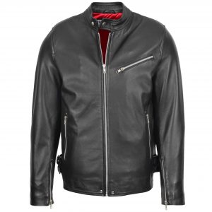 BUNERI Biker Cafe Racer Cuir Gerard Noire Casual