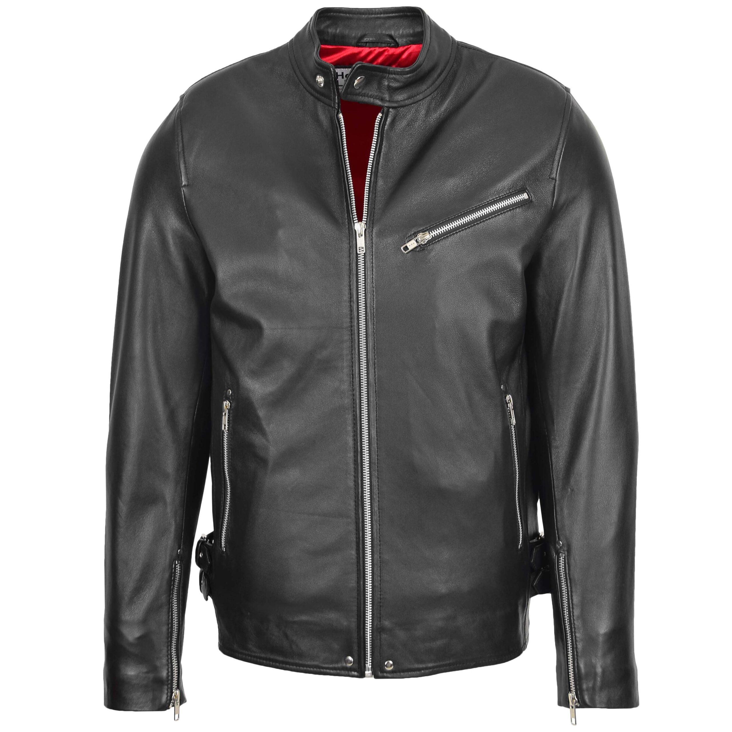 BUNERI Biker Cafe Racer Cuir Gerard Noire Casual