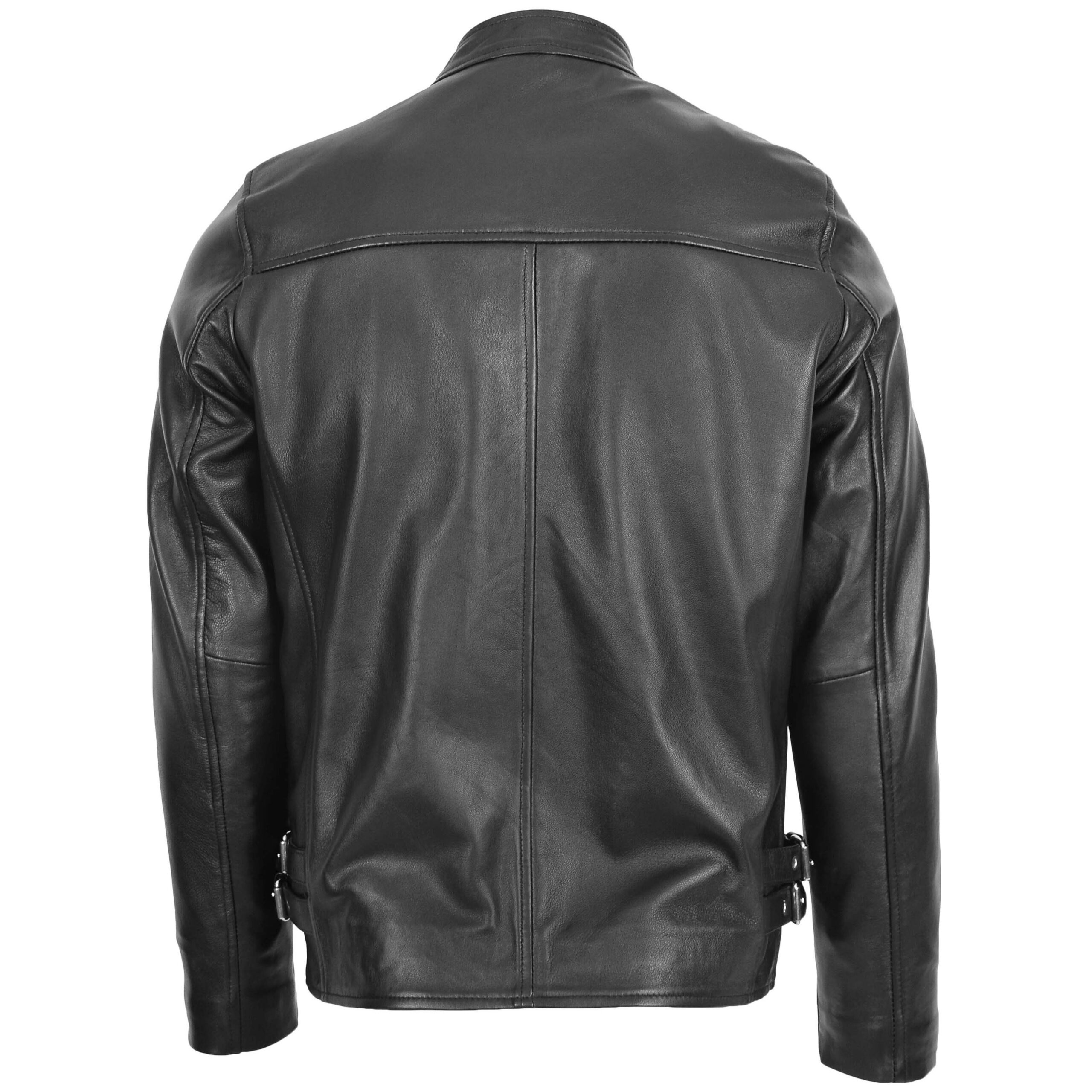 BUNERI Biker Cafe Racer Cuir Gerard Noire Casual – Image 2