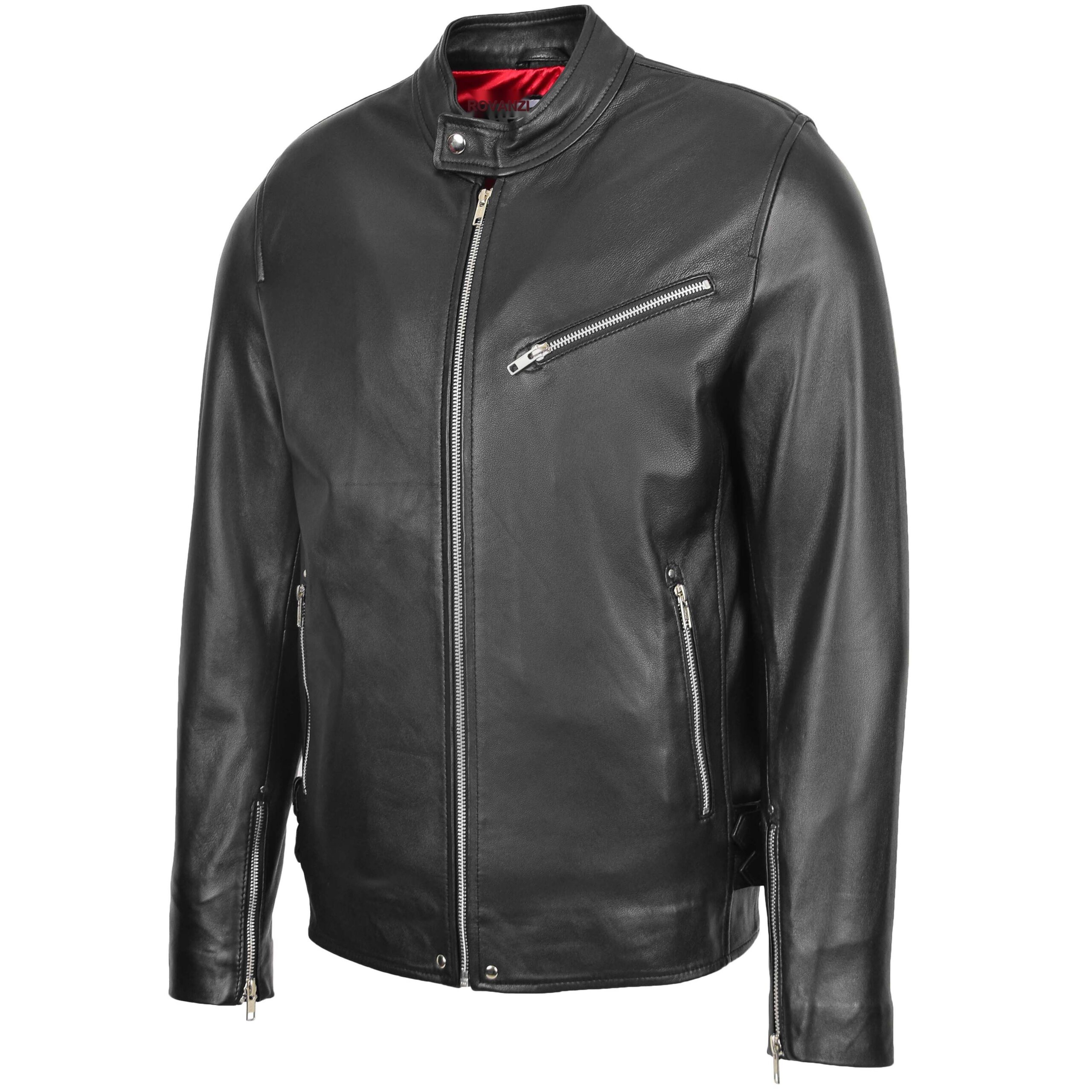 BUNERI Biker Cafe Racer Cuir Gerard Noire Casual – Image 4