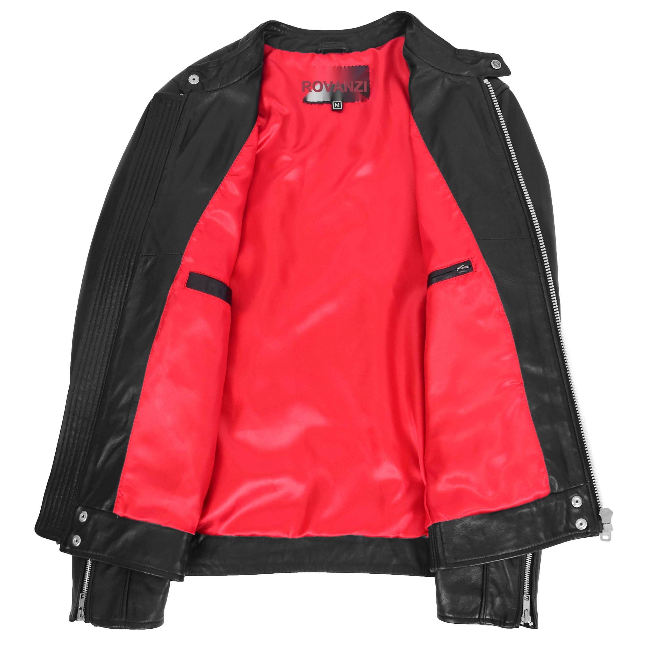 BUNERI Veste Biker Casual en Cuir pour Homme Noir – Image 6