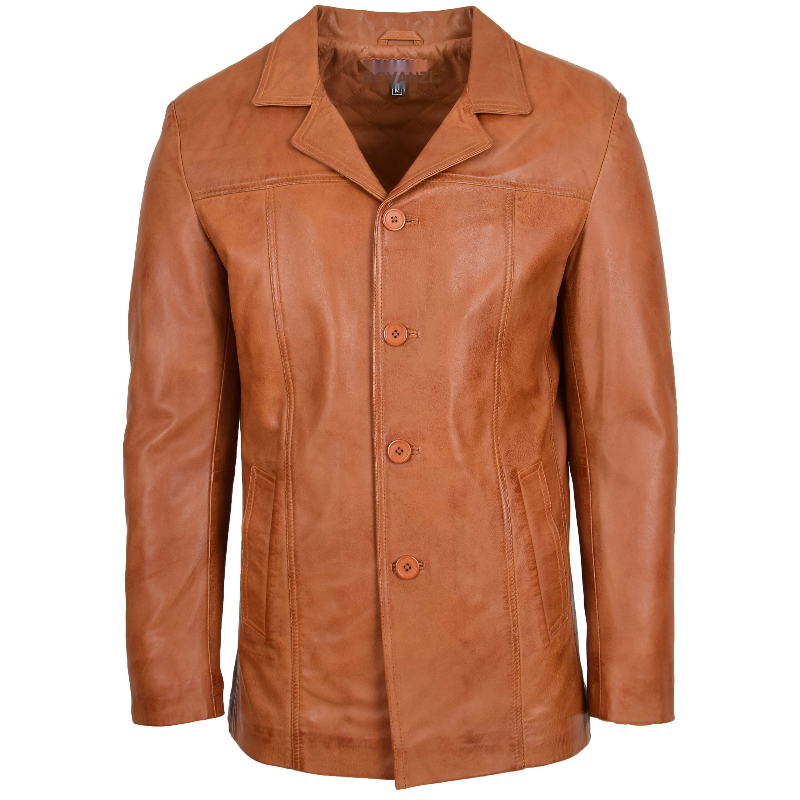 BUNERI Cuir Thrill Tan Caban Classique