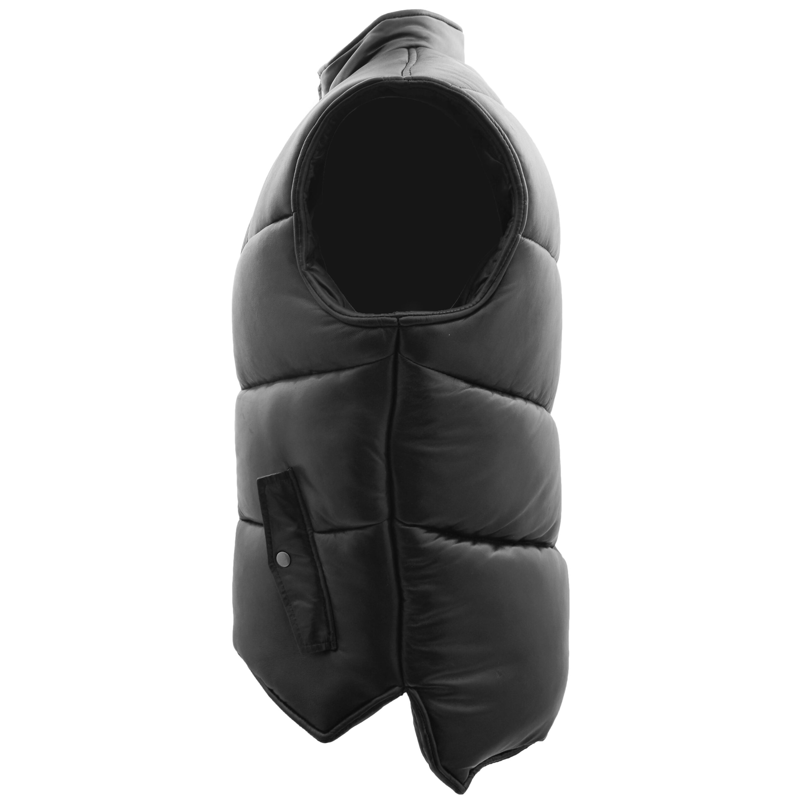BUNERI Matelassé Cuir Leon Noir Body Warmer – Image 6