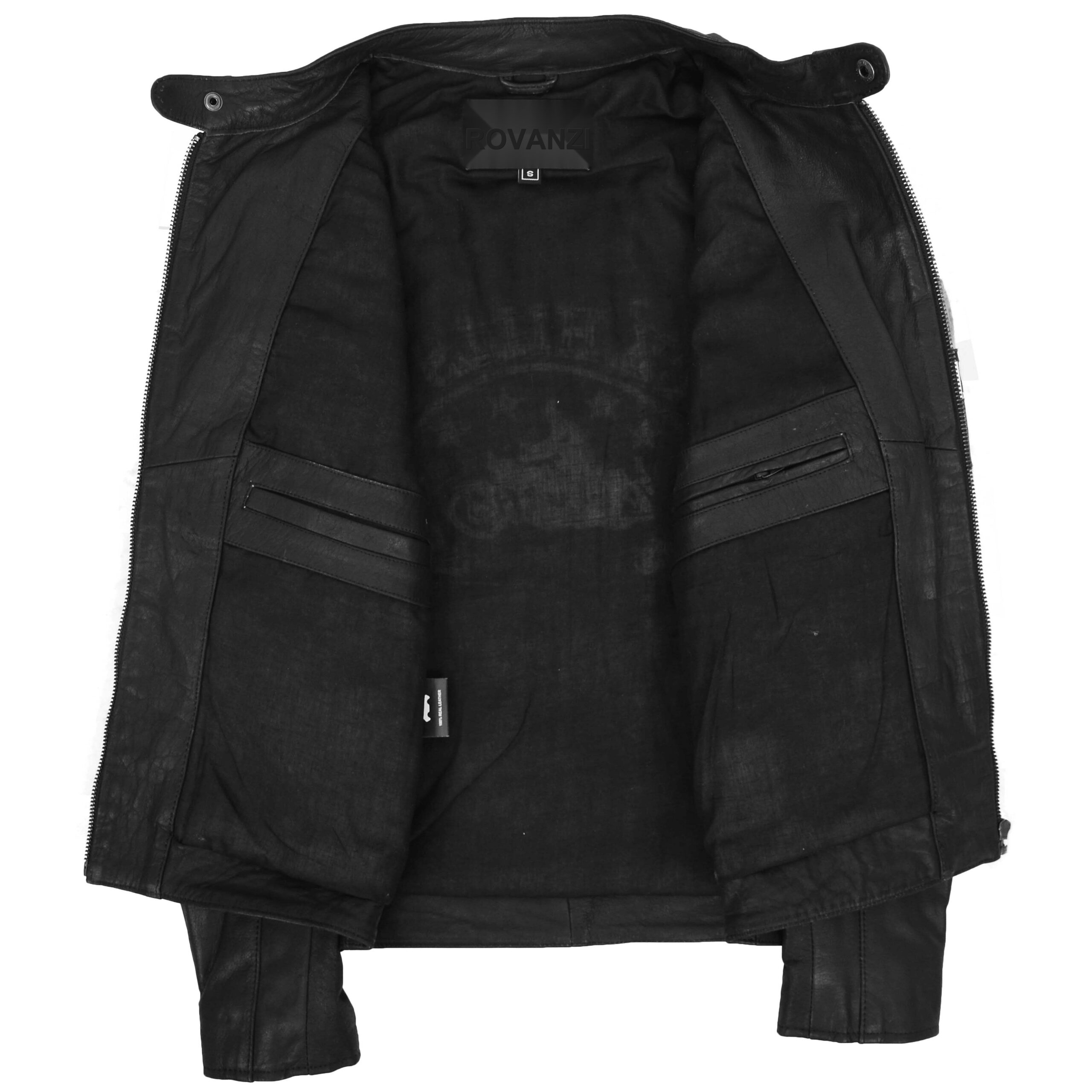 BUNERI Black Hills Blouson en Cuir pour Homme Marron avec Badges de Course – Image 6