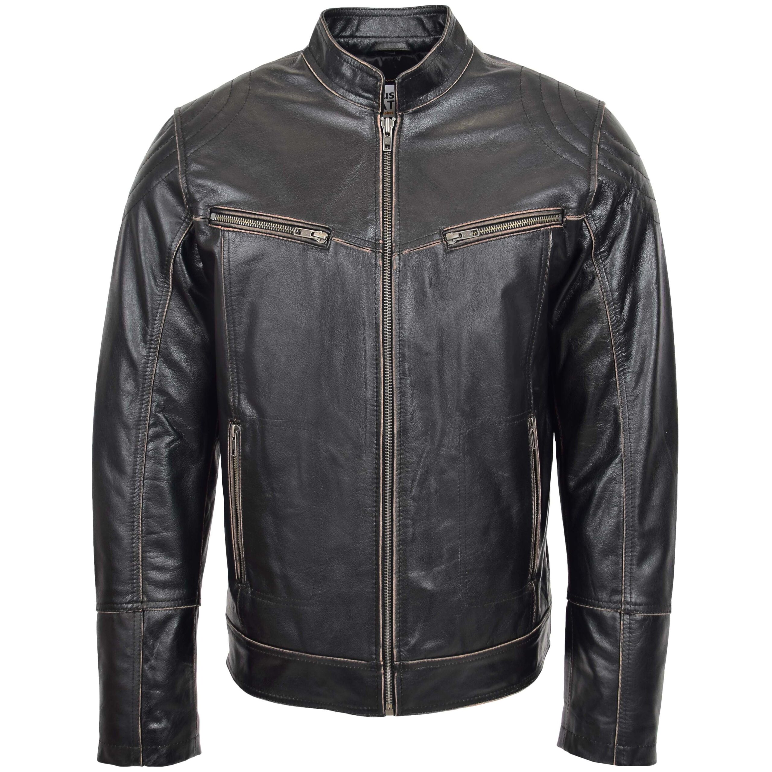 BUNERI Biker Cuir Colin Marron Foncé Vintage – Image 3