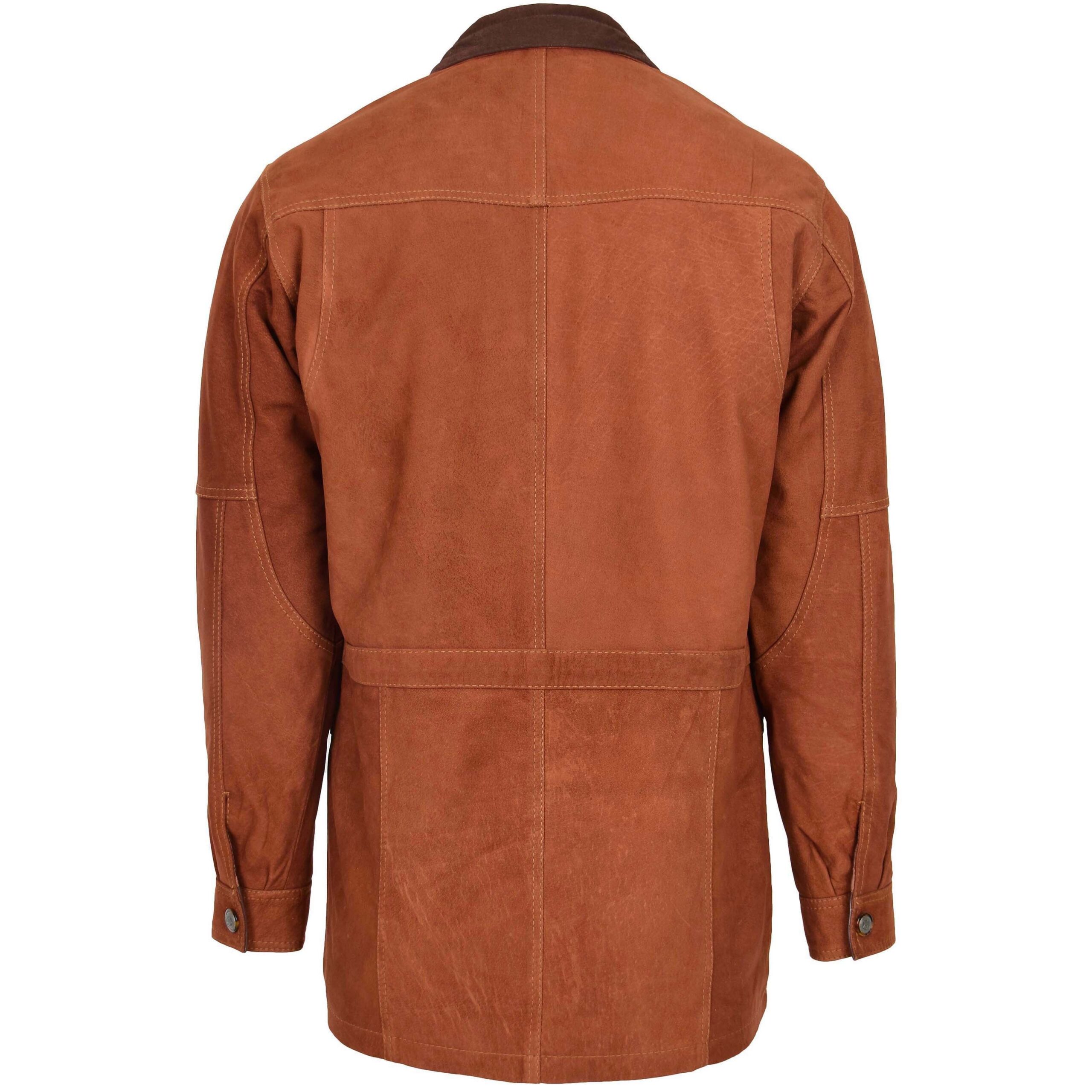 BUNERI Manteau Voiture Longueur Hanche en Nubuck Tan pour Homme – Image 2