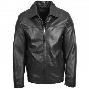 BUNERI Cuir James Noir Zip Box Harrington