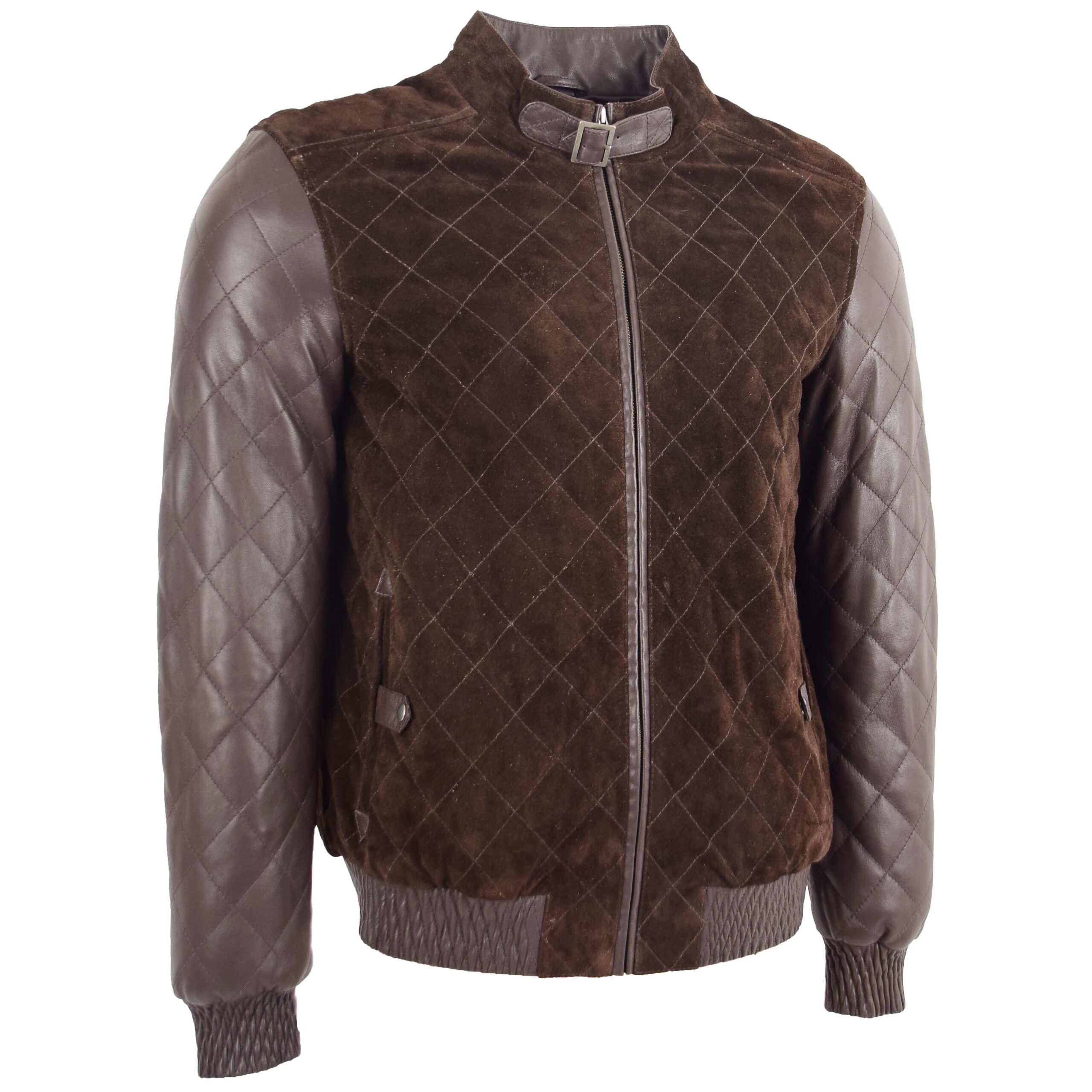BUNERI Blouson Bomber Varsity en Cuir et Daim Marron pour Homme – Image 3