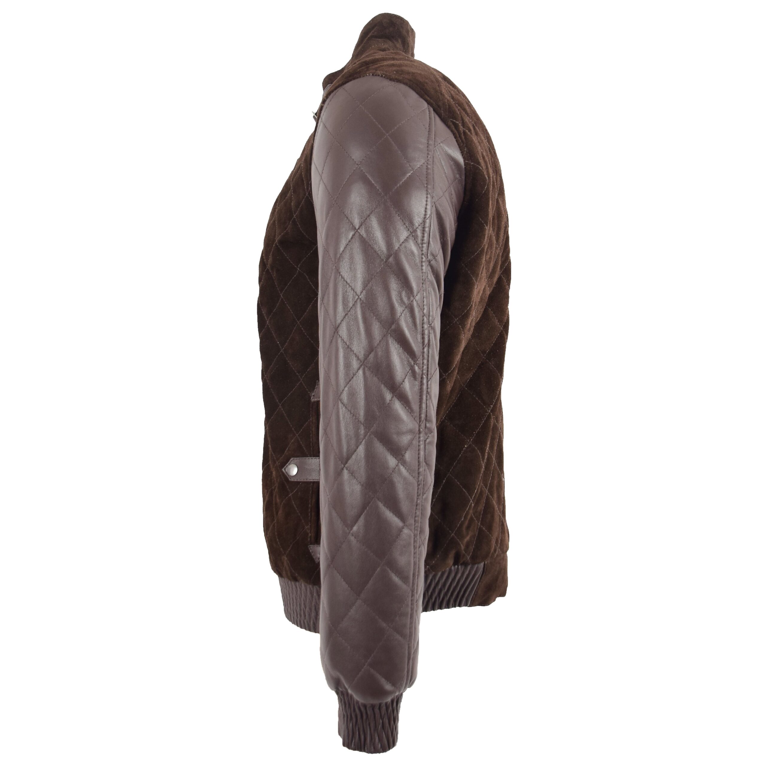 BUNERI Blouson Bomber Varsity en Cuir et Daim Marron pour Homme – Image 5