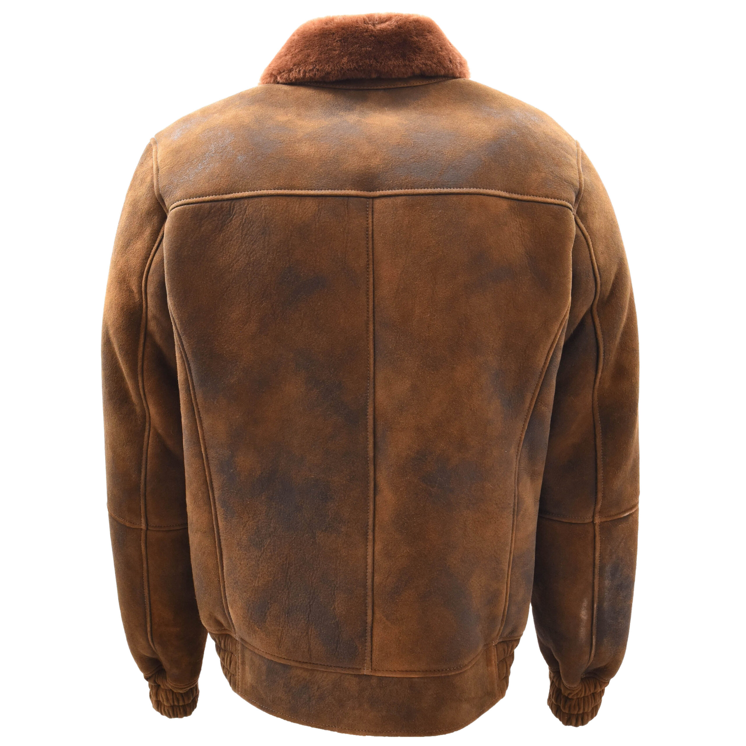 BUNERI Blouson Aviateur en Peau de Mouton Shearling Marron Gingembre pour Homme – Image 2
