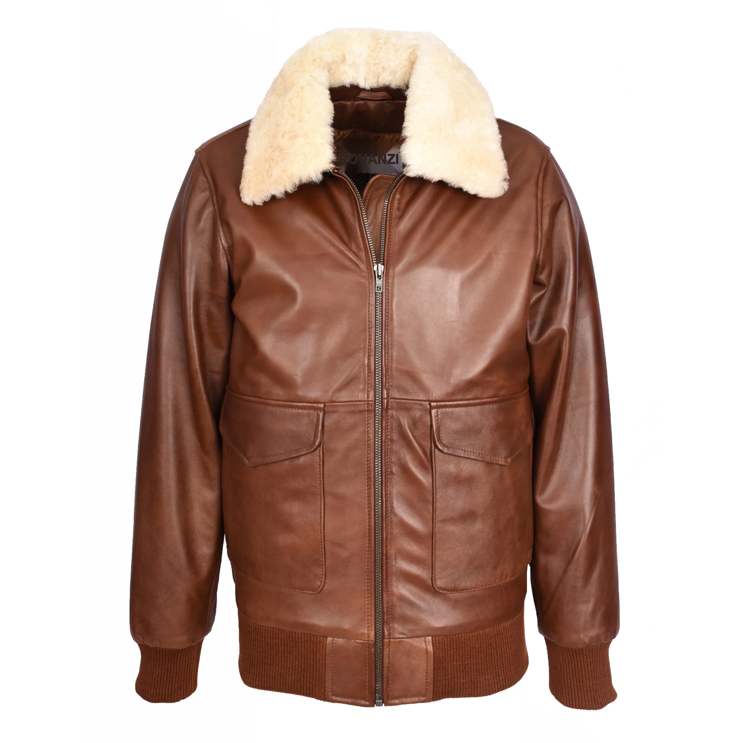 BUNERI Aviateur Luca Tan Premium Cuir G-1 Style Pilote Homme