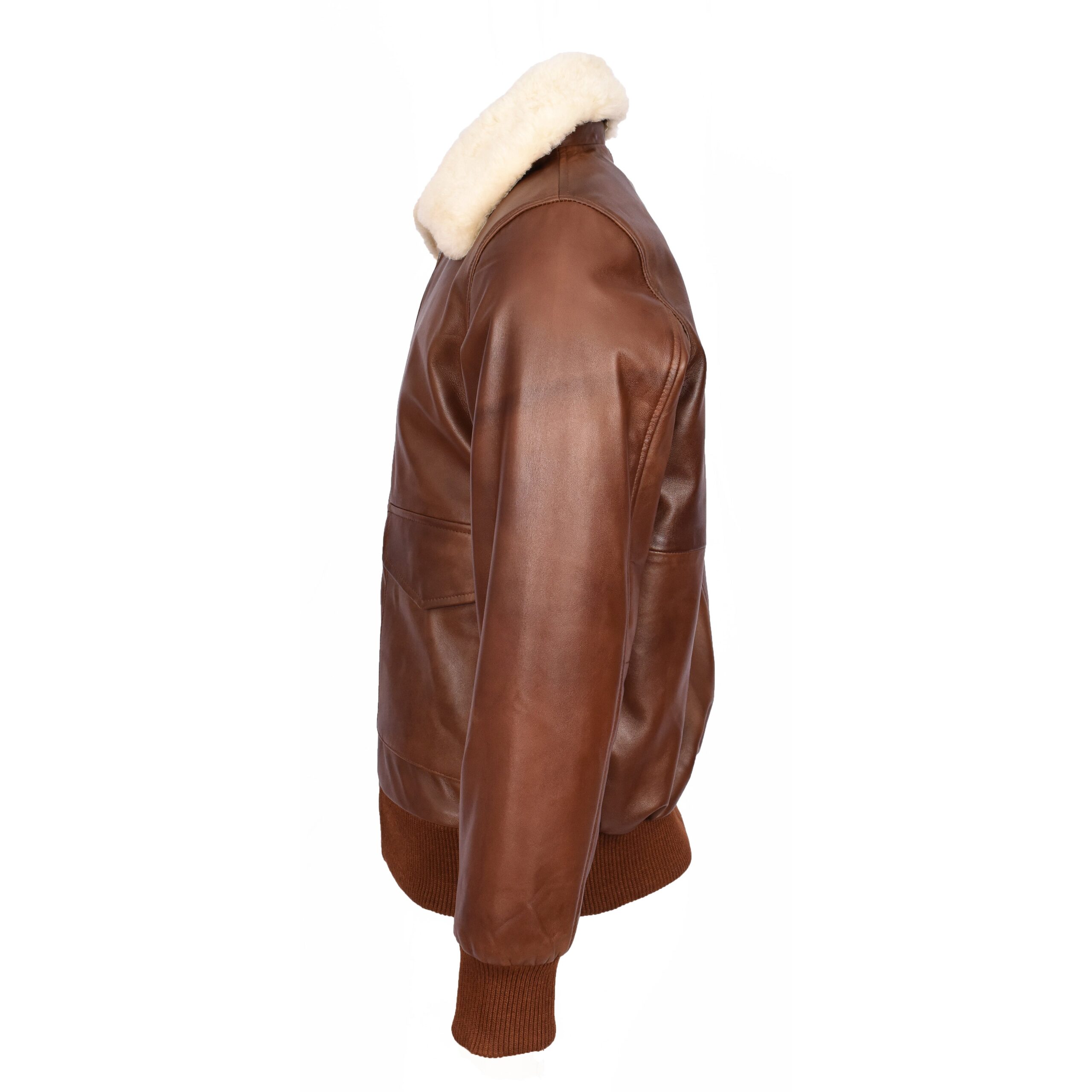 BUNERI Aviateur Luca Tan Premium Cuir G-1 Style Pilote Homme – Image 3