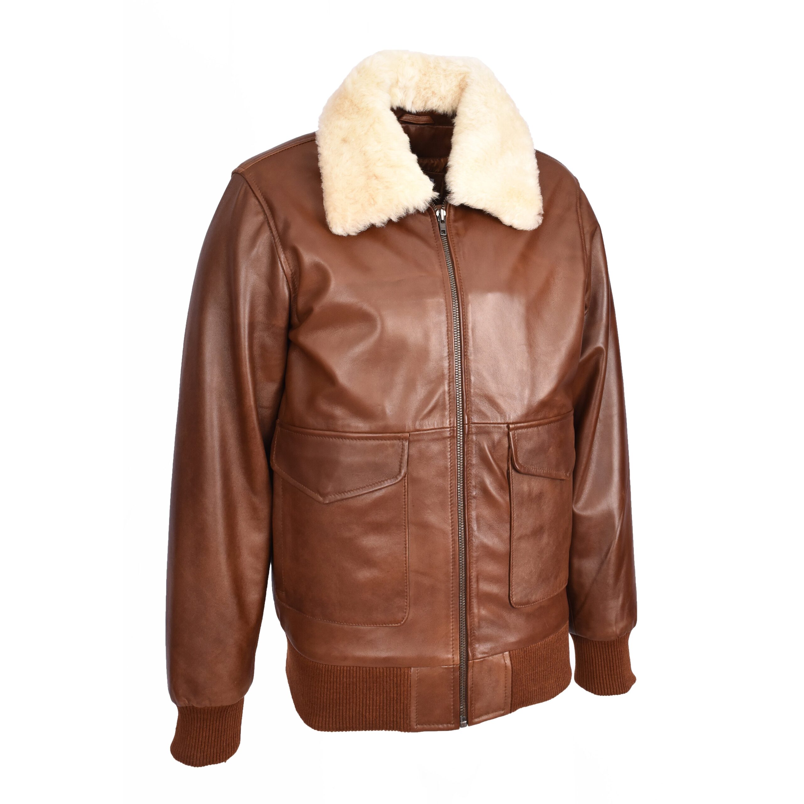 BUNERI Aviateur Luca Tan Premium Cuir G-1 Style Pilote Homme – Image 5