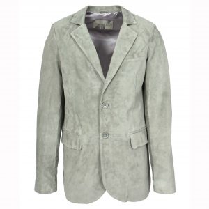 BUNERI Blazer en Daim de Chèvre pour Homme Deux Boutons Gris