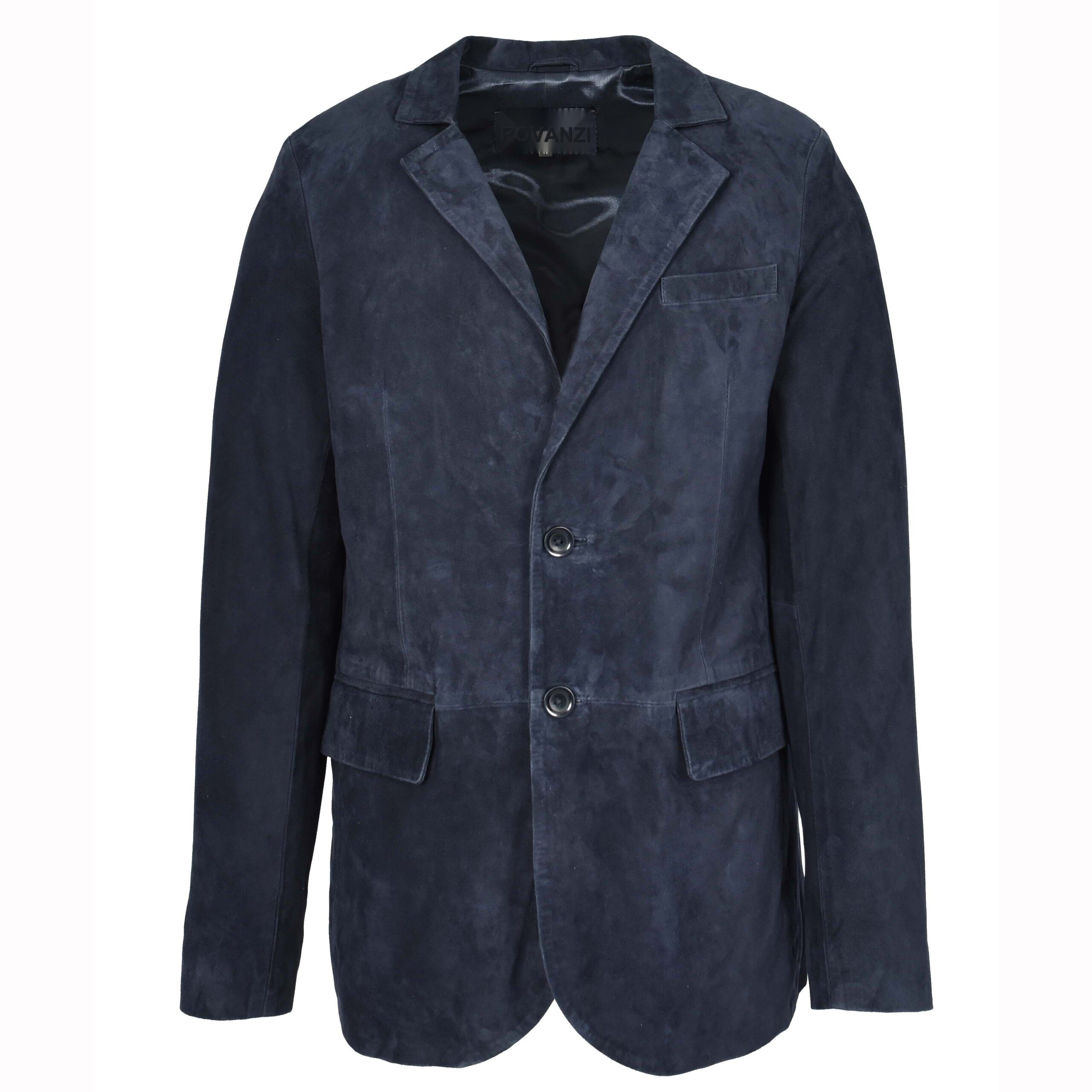 BUNERI Blazer en Daim de Chèvre pour Homme Deux Boutons Marine