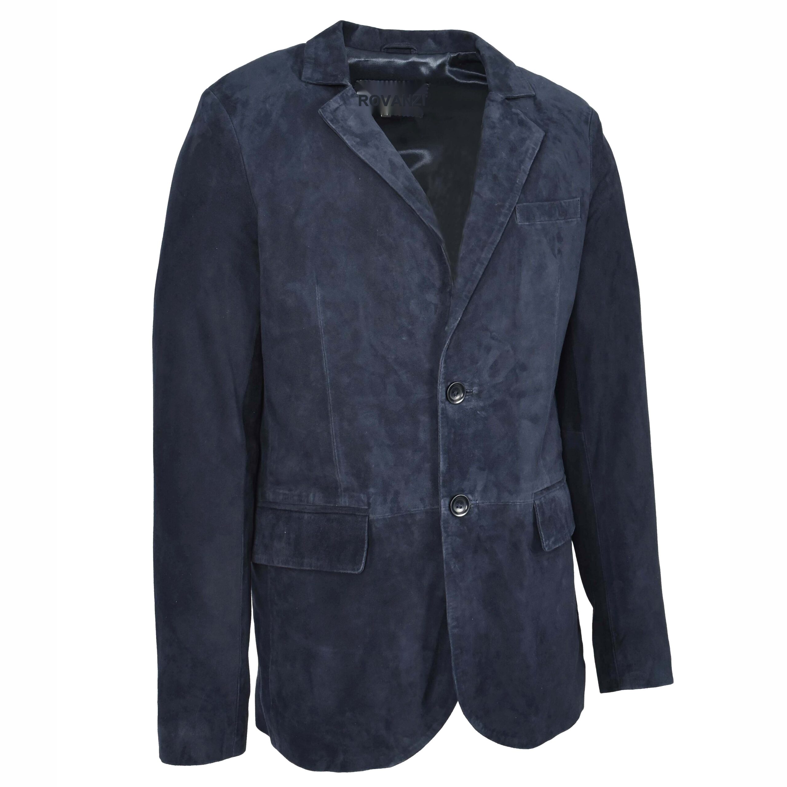 BUNERI Blazer en Daim de Chèvre pour Homme Deux Boutons Marine – Image 4