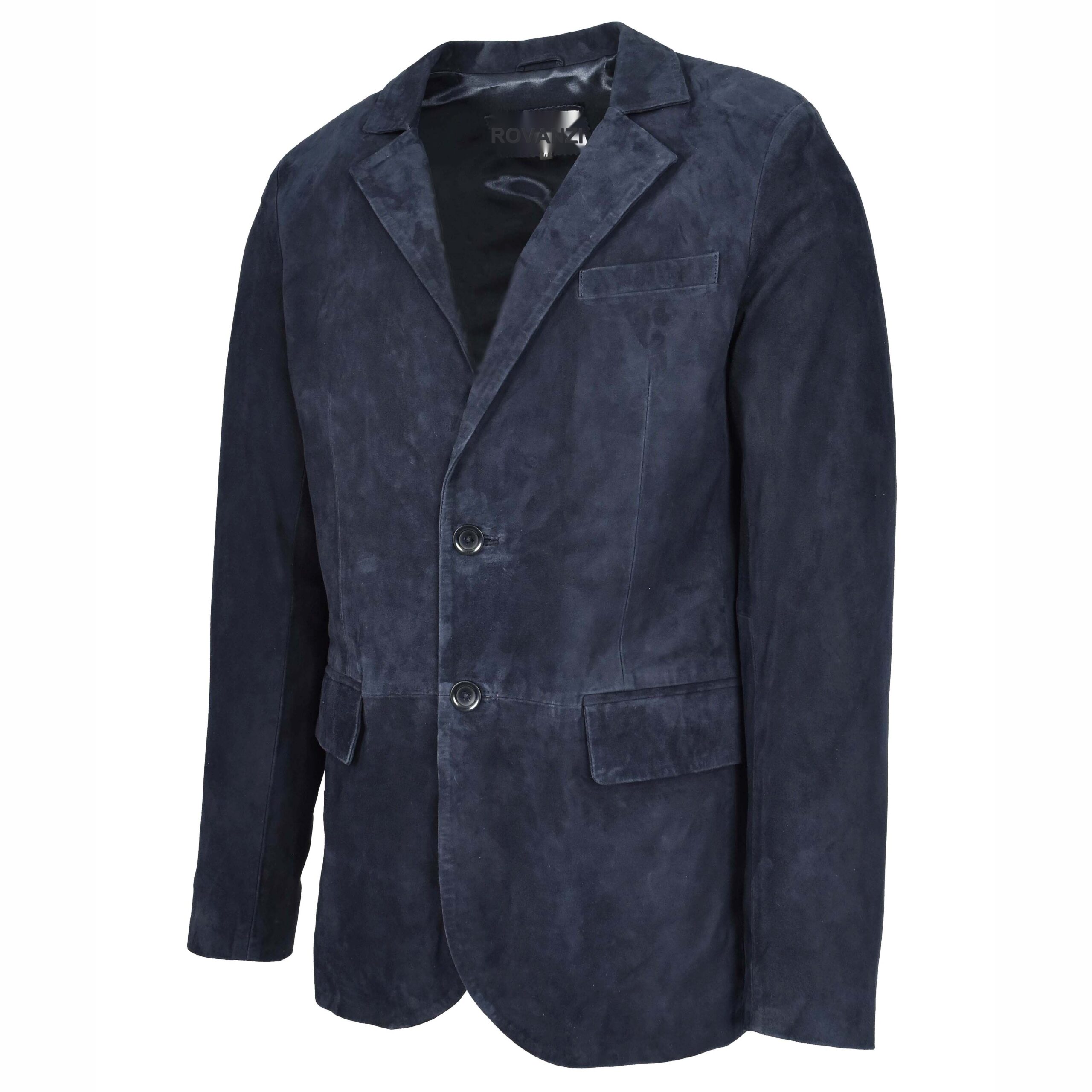 BUNERI Blazer en Daim de Chèvre pour Homme Deux Boutons Marine – Image 5