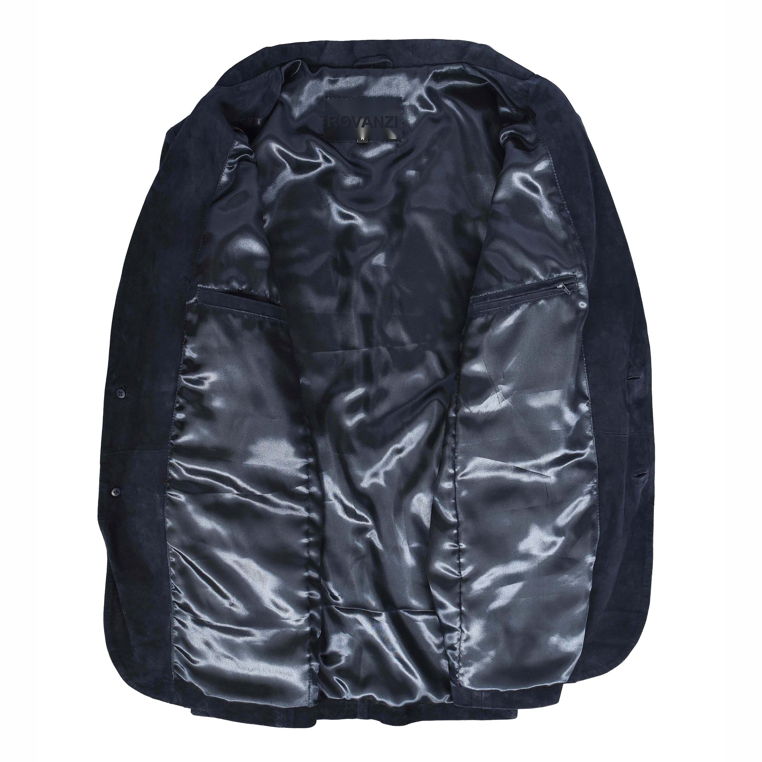 BUNERI Blazer en Daim de Chèvre pour Homme Deux Boutons Marine – Image 6