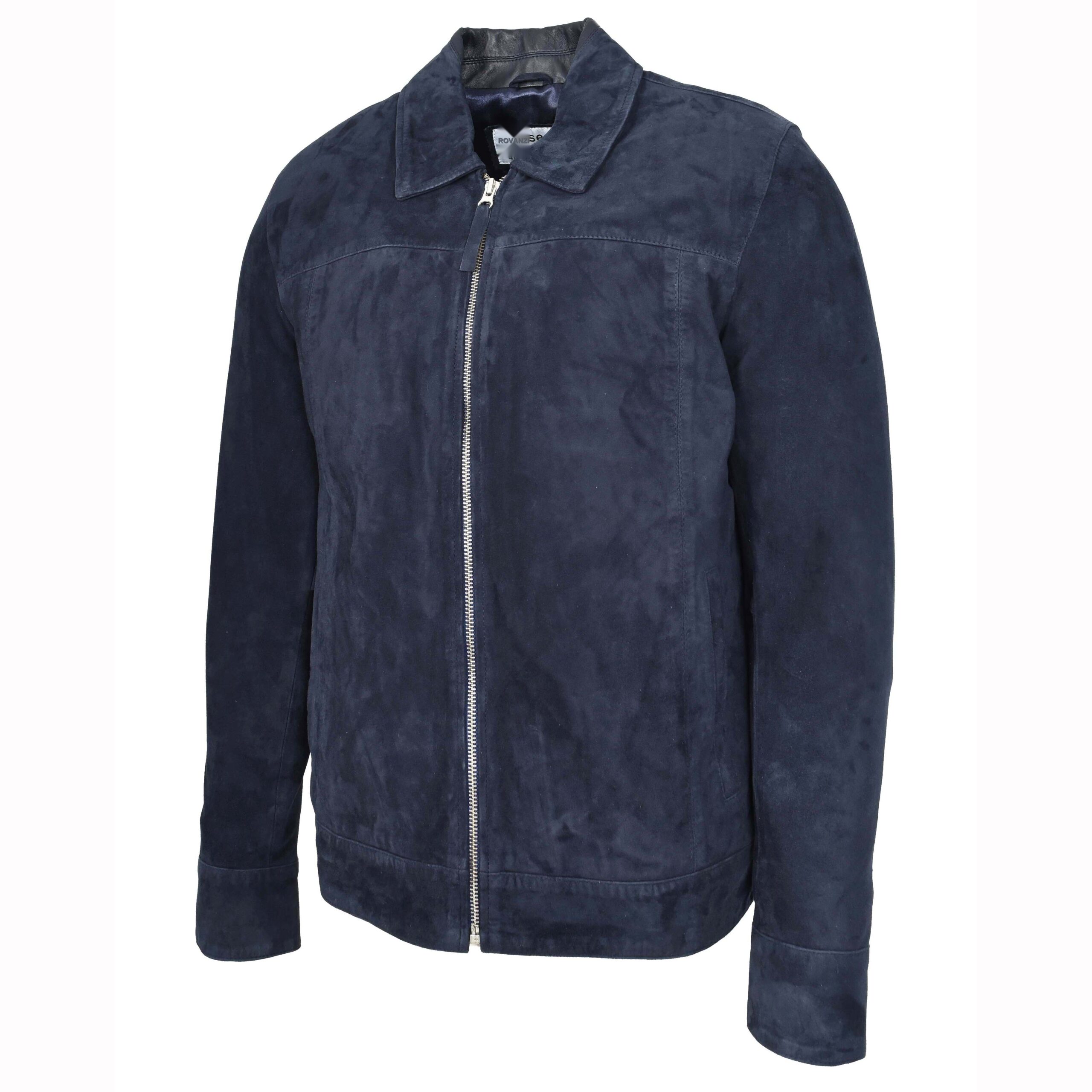 BUNERI Suède Chèvre Larry Bleu Marine Classique Zip – Image 5