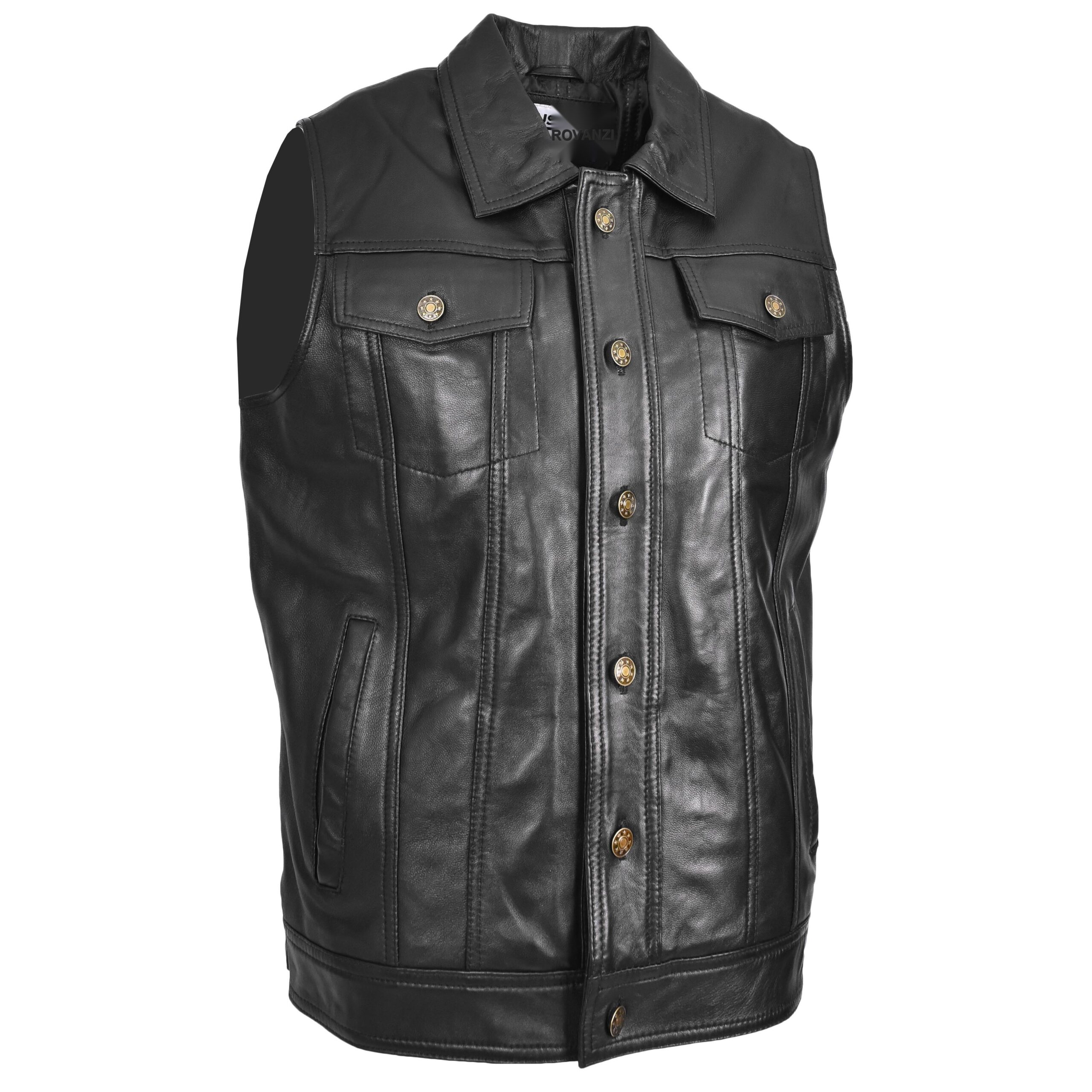BUNERI Cuir Teddy Noir Style Trucker Classique
