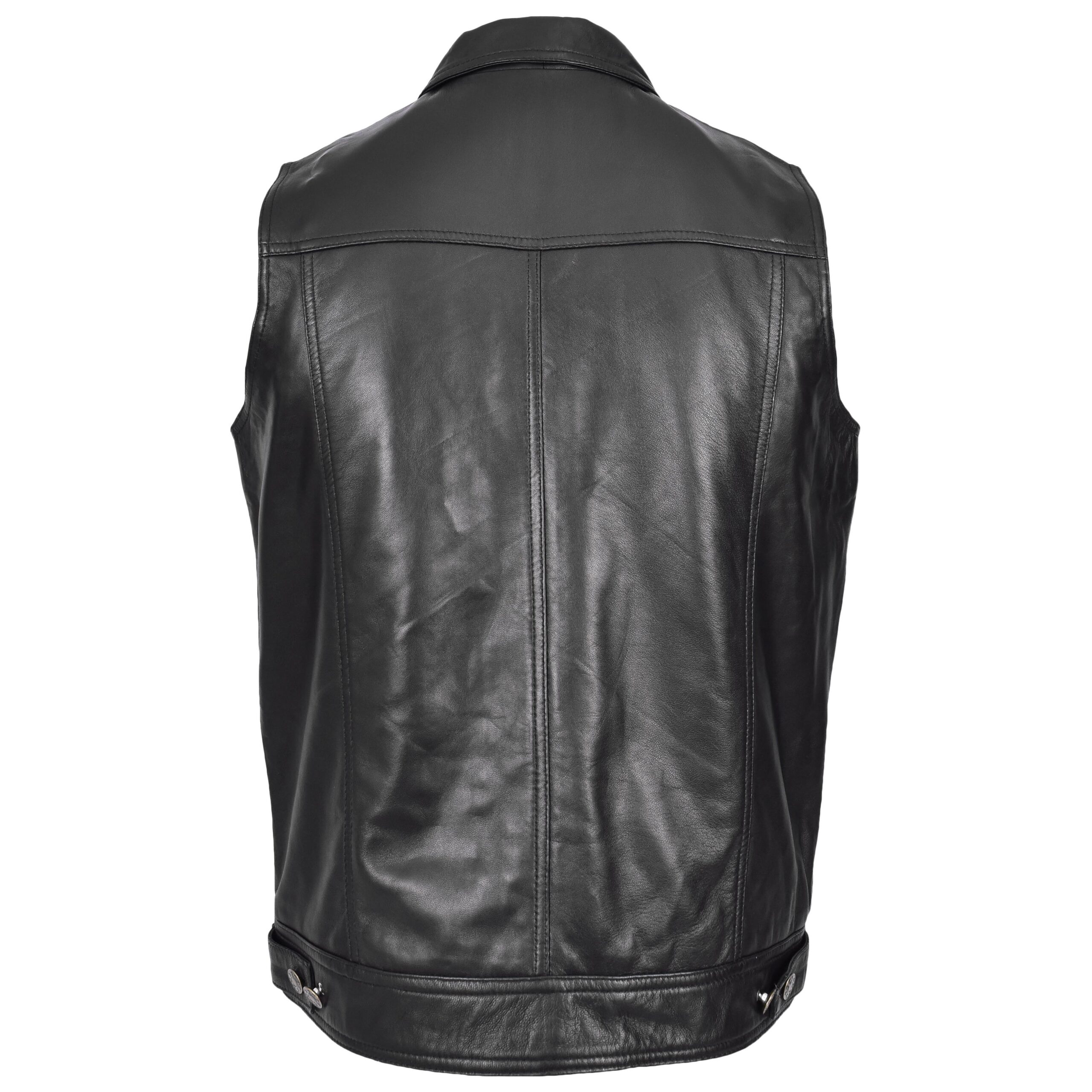 BUNERI Cuir Teddy Noir Style Trucker Classique – Image 2
