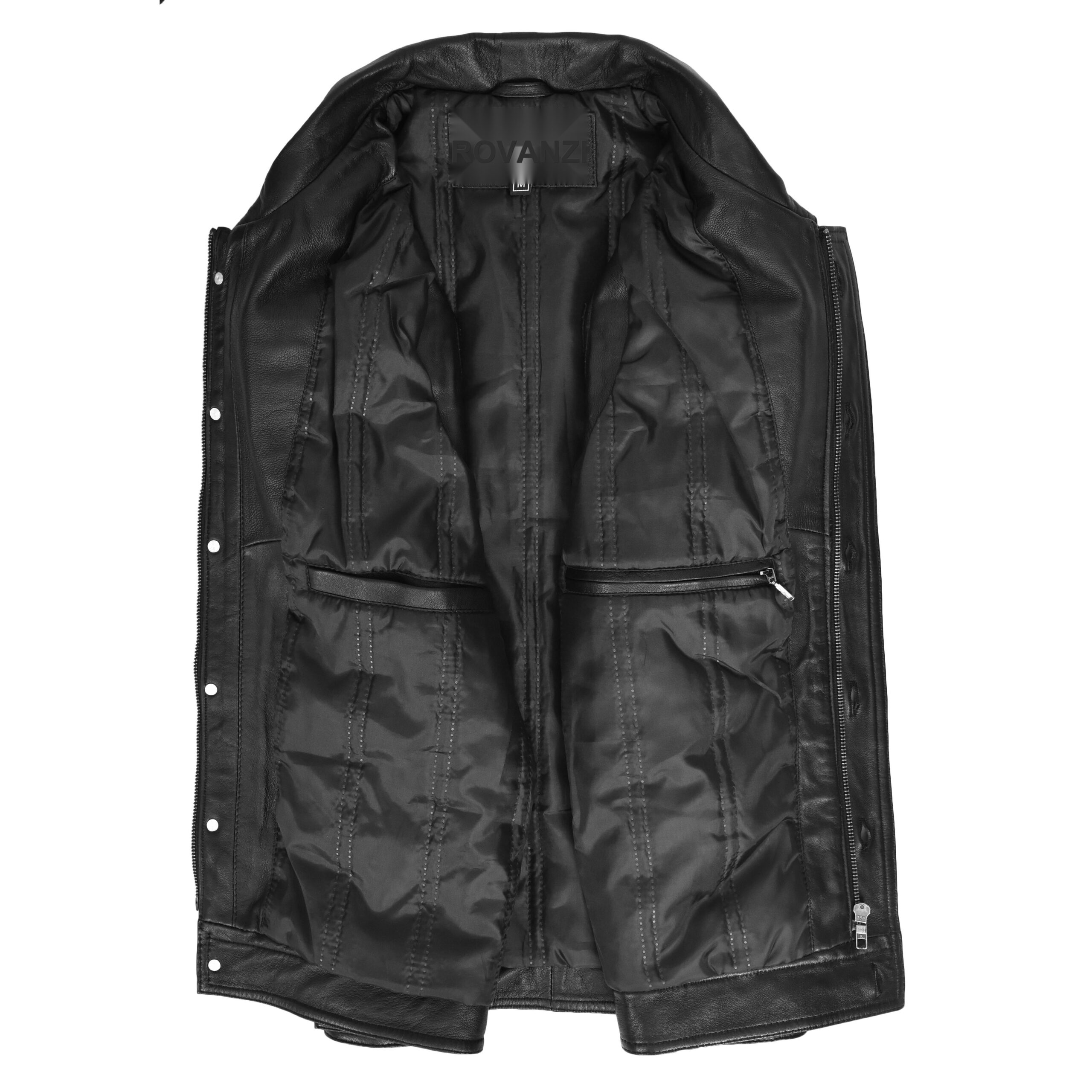 BUNERI Cuir Teddy Noir Style Trucker Classique – Image 5