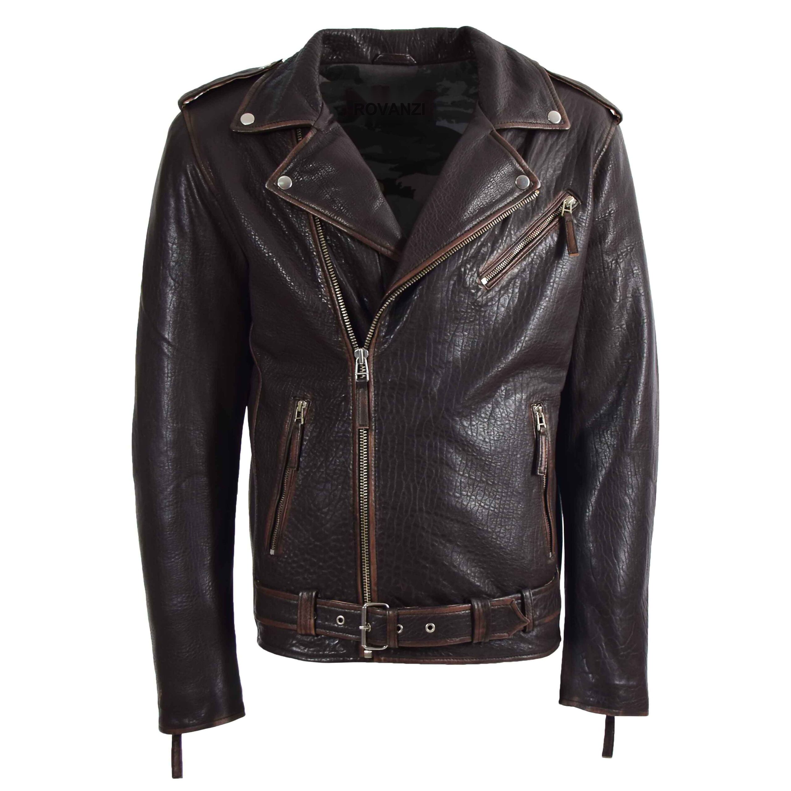 BUNERI Biker Nelson en Cuir Néo-Zélandais Style Brando – Image 6