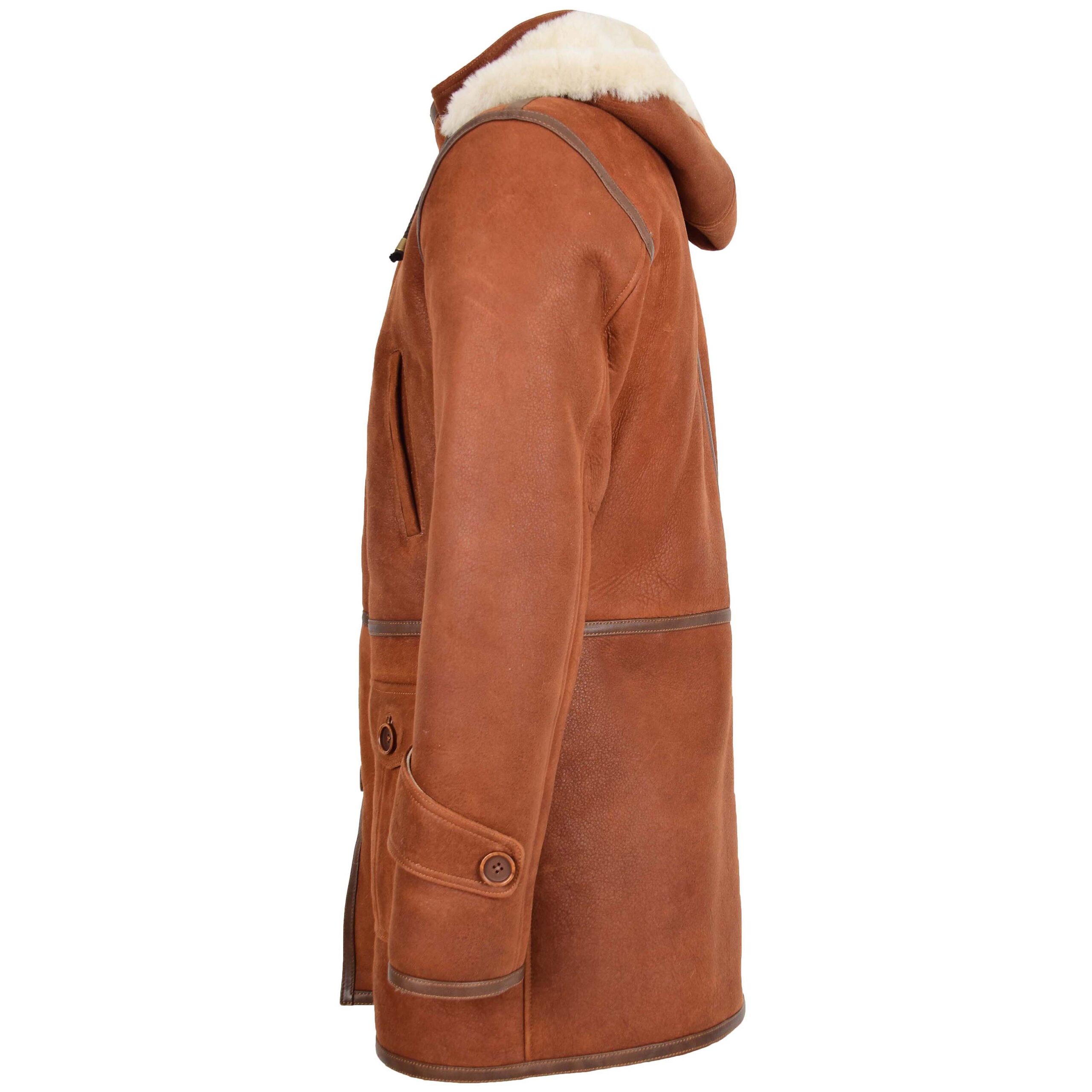BUNERI Duffle Peau de Mouton Vincent Whiskey à Capuche – Image 5