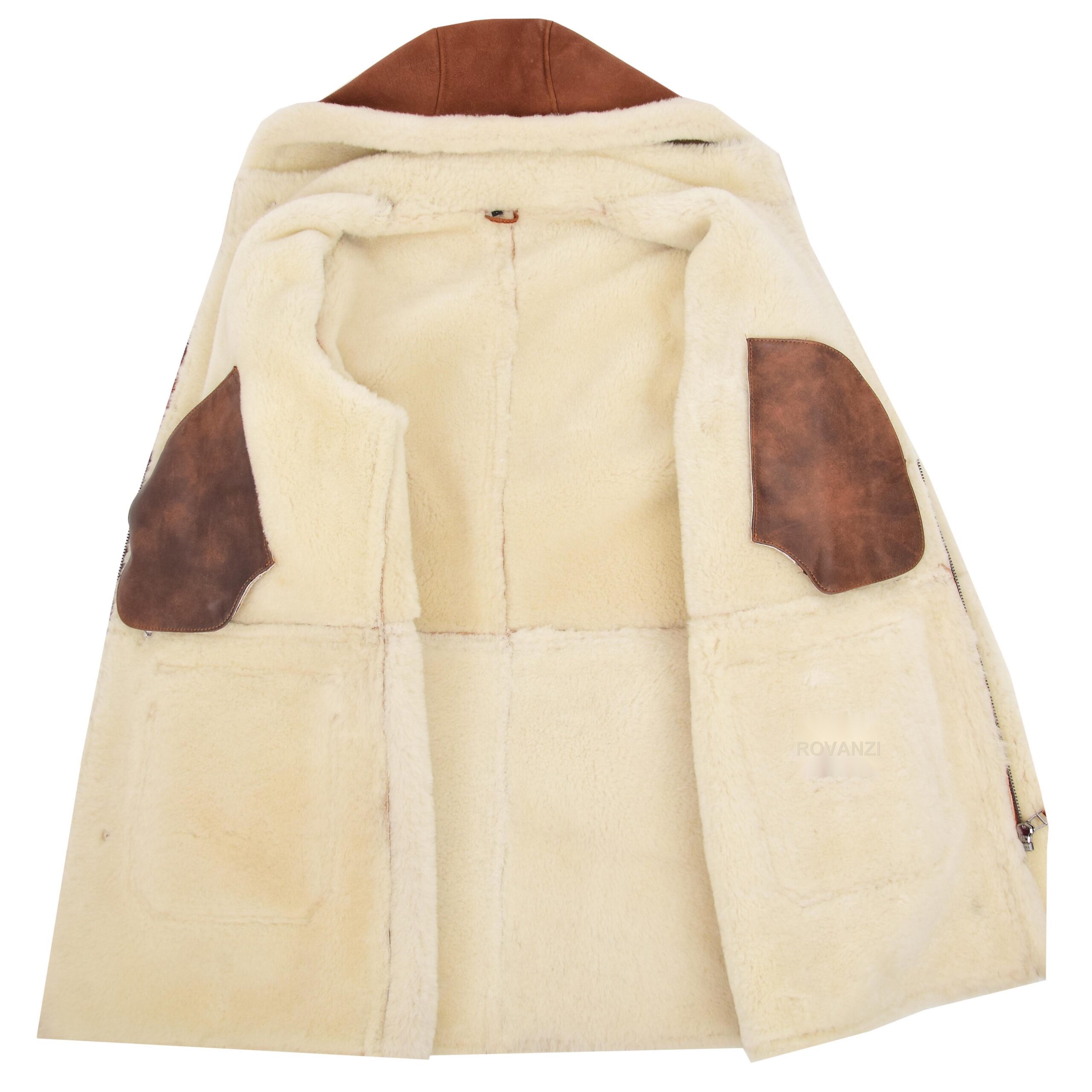 BUNERI Duffle Peau de Mouton Vincent Whiskey à Capuche – Image 6