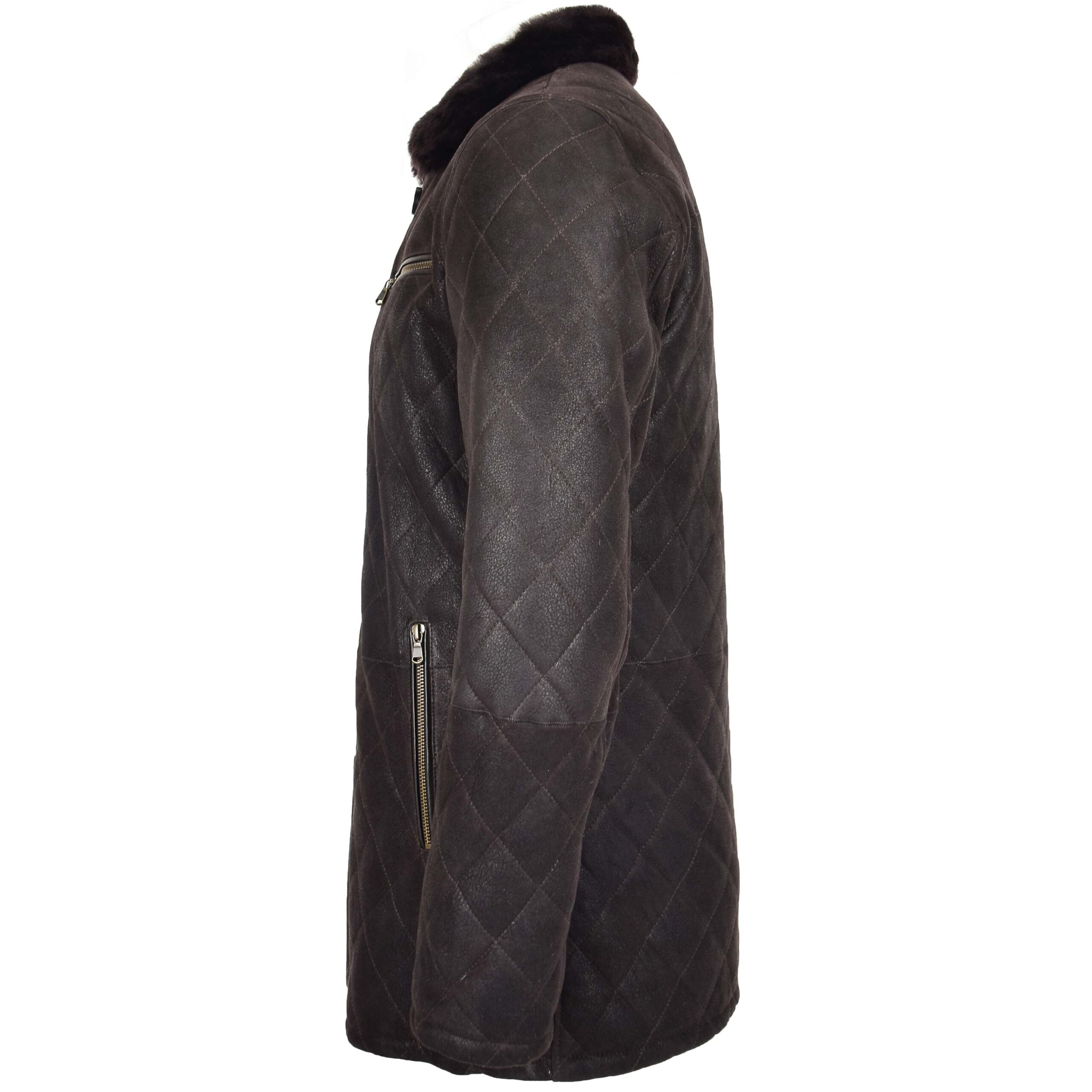 BUNERI Marron Foncé Veste Mouton Point de Croix Anorak – Image 5