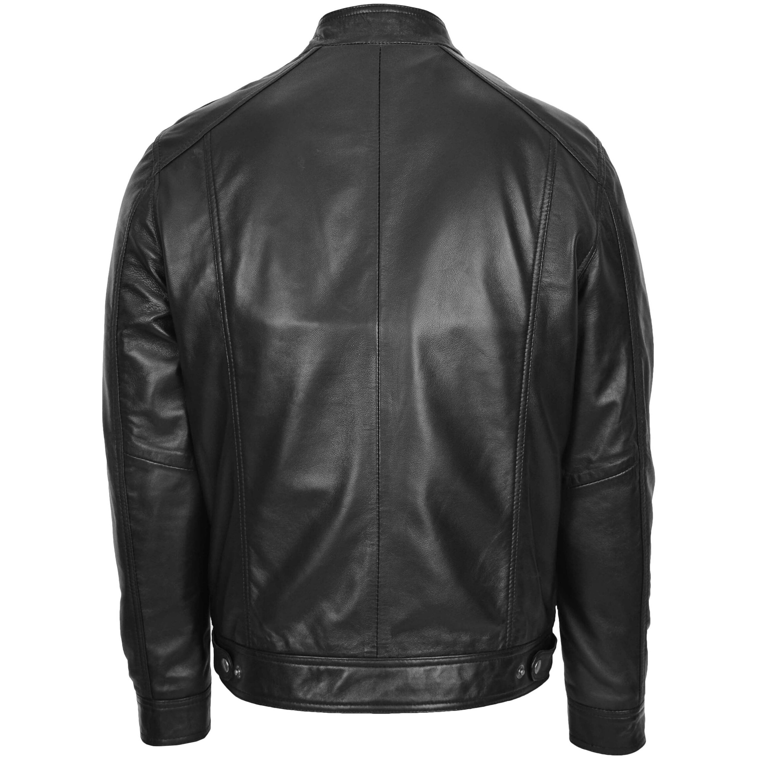 BUNERI Cuir Souple Matt Noir Casual Zip Simple – Image 2