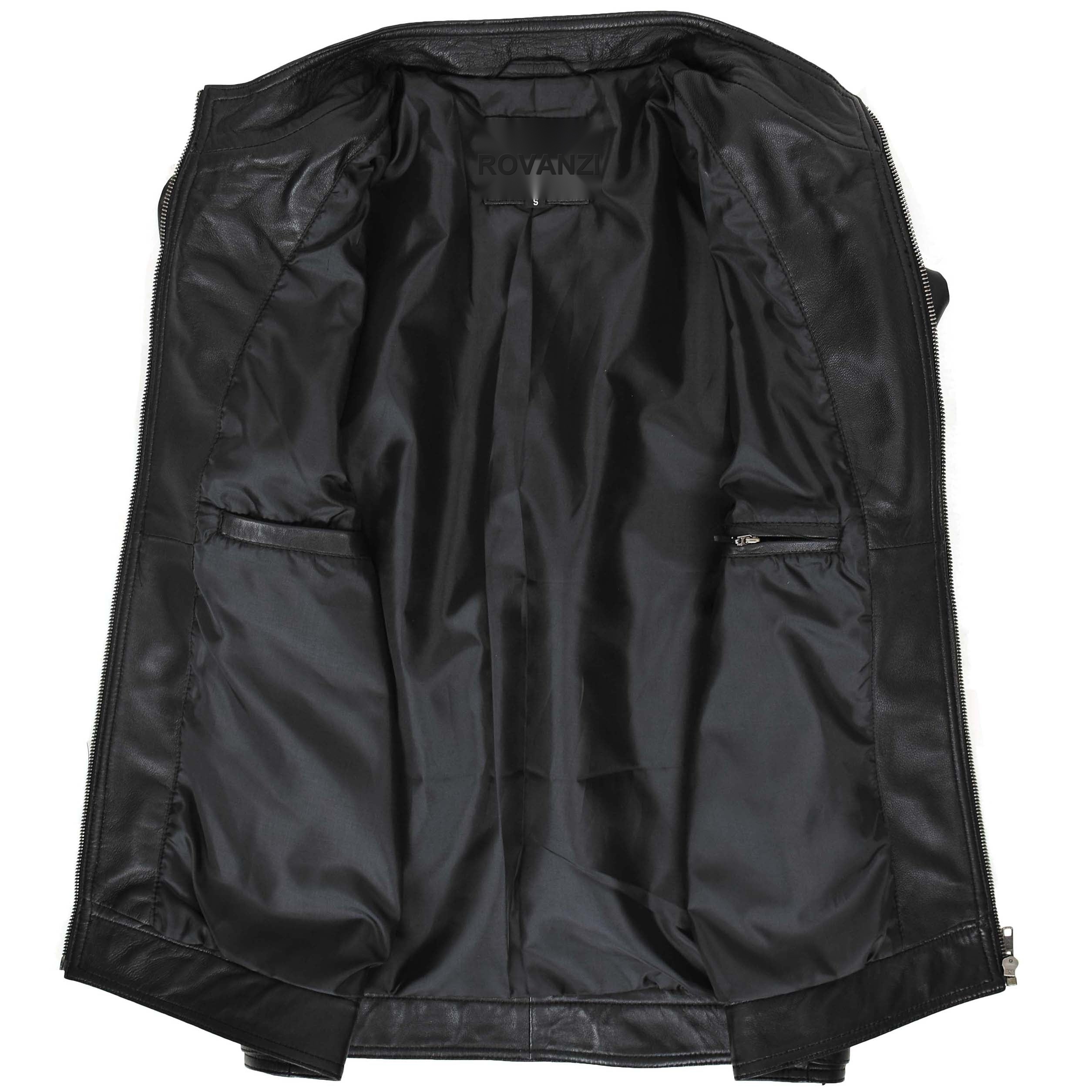 BUNERI Cuir Souple Matt Noir Casual Zip Simple – Image 6