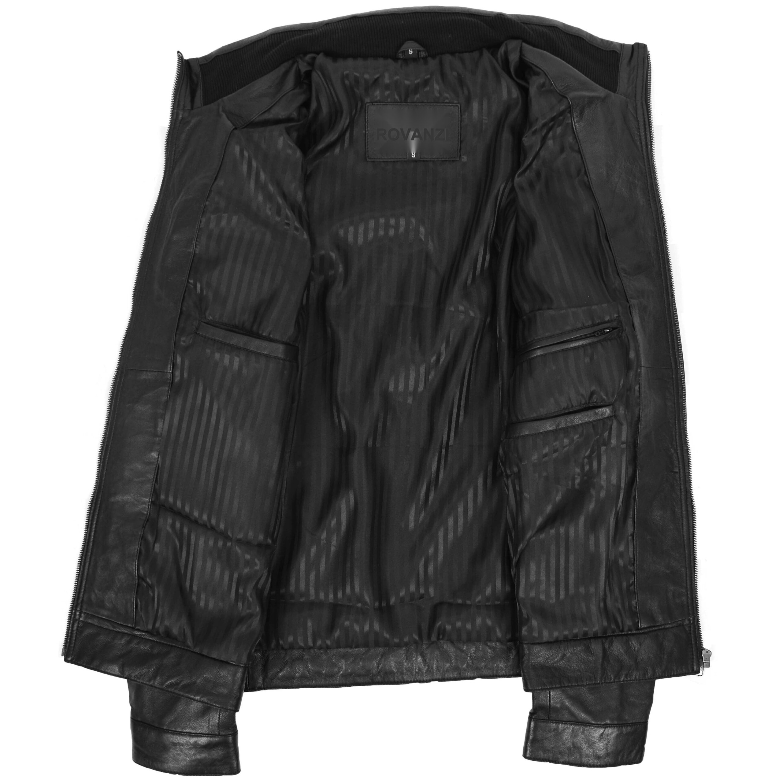 BUNERI Veste Homme Cuir Col Montant Noire – Image 6