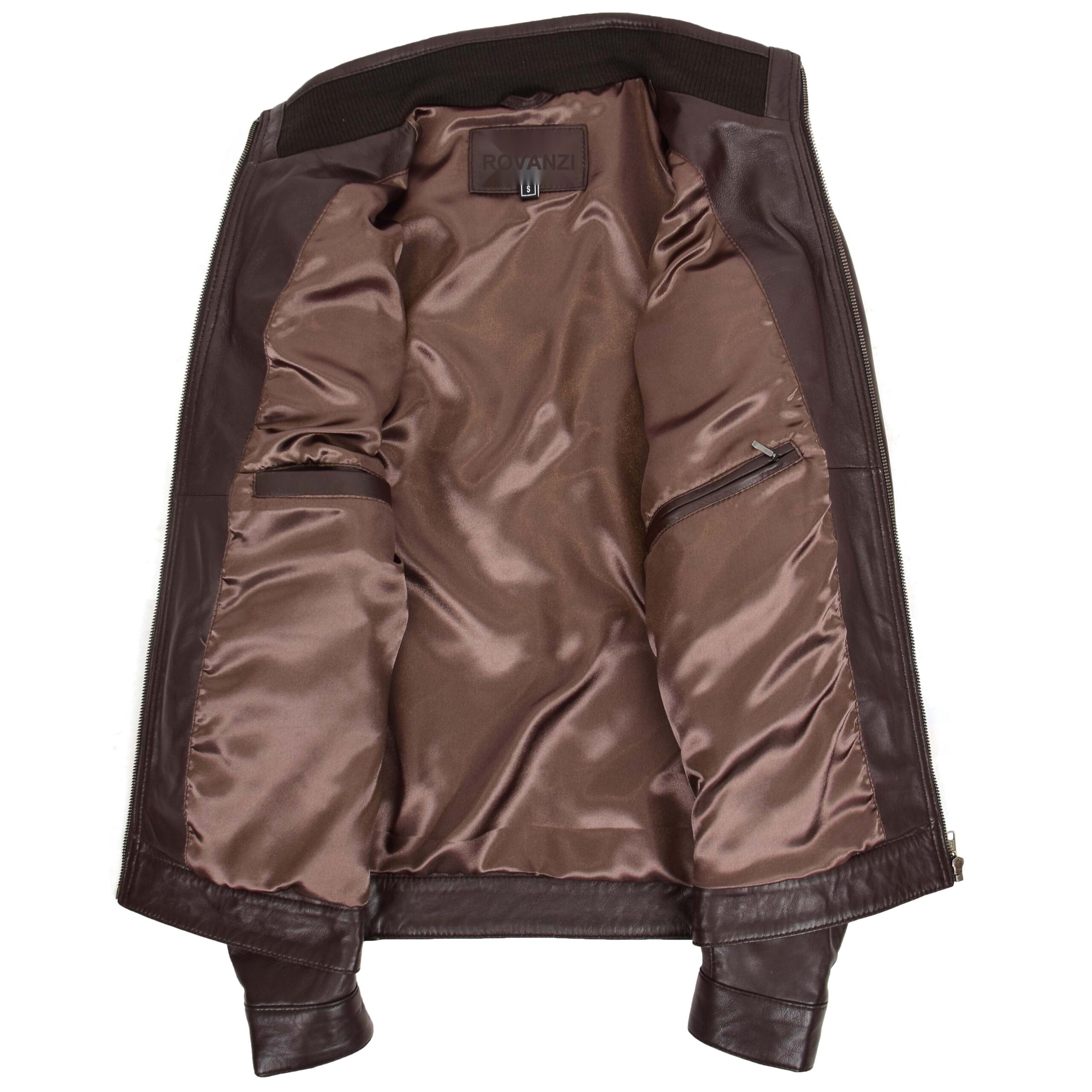 BUNERI Veste Homme Cuir Col Montant Marron II – Image 6